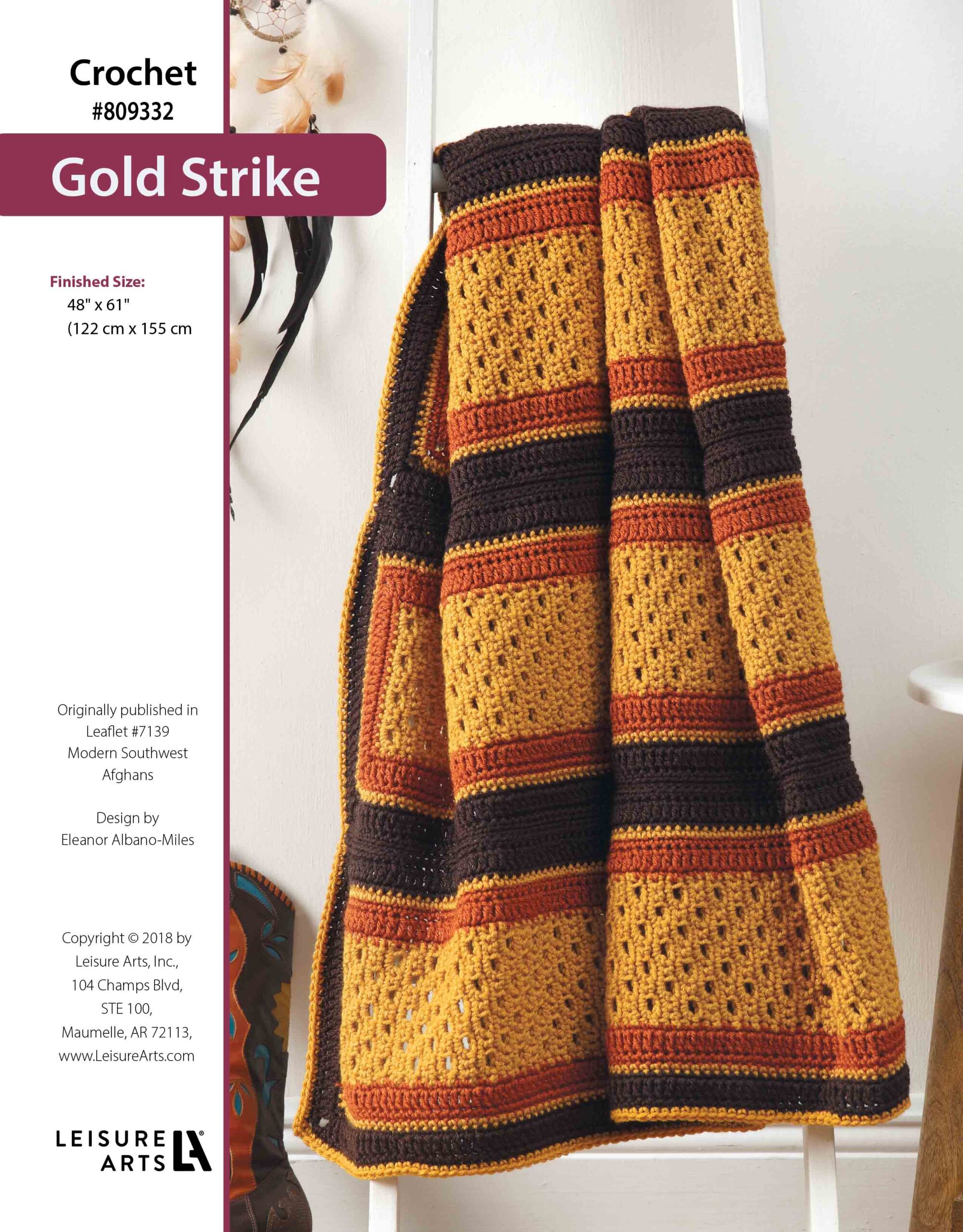 Leisure Arts Modern Southwest Afghans Gold Strike Crochet ePattern