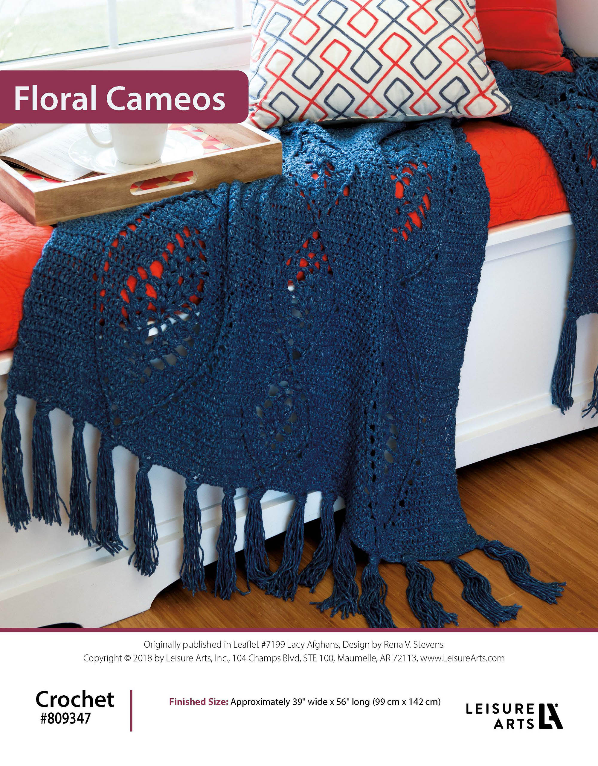 Leisure Arts Lacy Afghans Floral Cameos Crochet ePattern