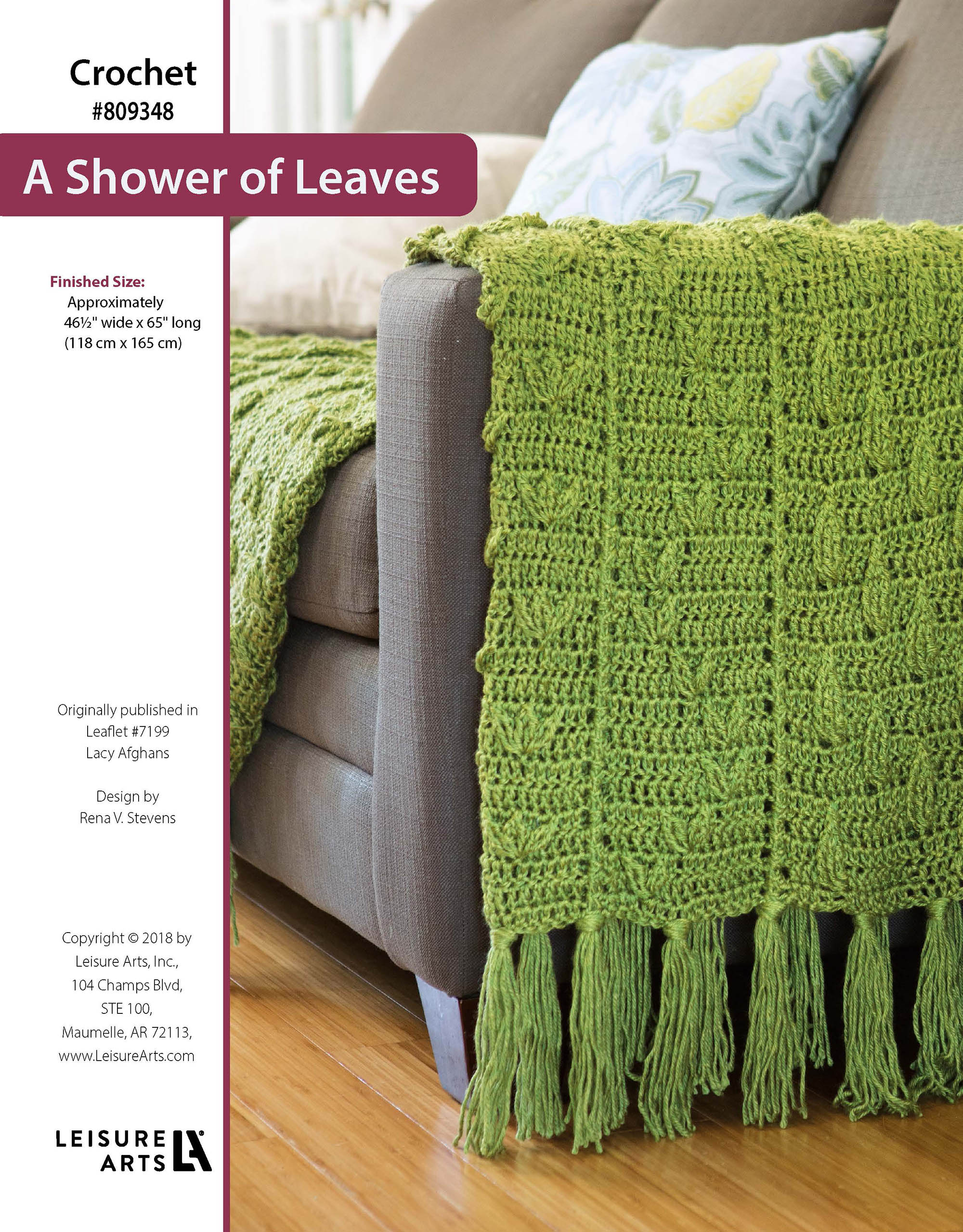 Leisure Arts Lacy Afghans A Shower of Leaves Crochet ePattern