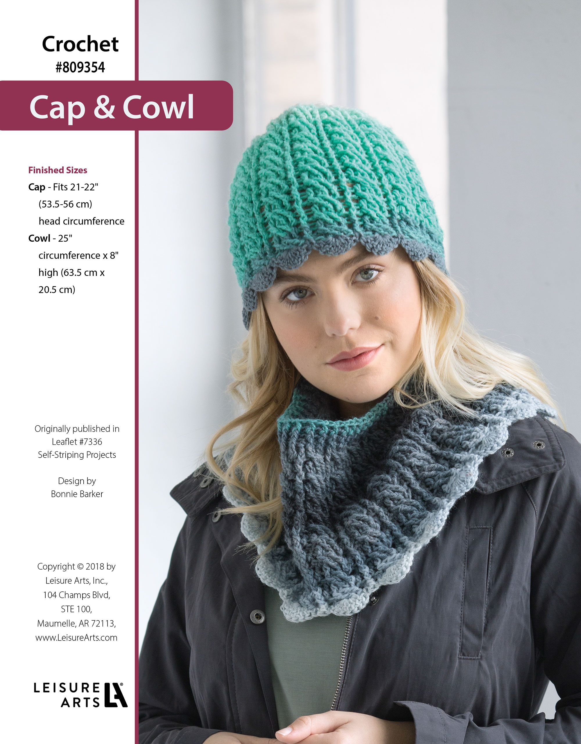 Leisure Arts Self Striping Projects Cap Cowl Crochet ePattern