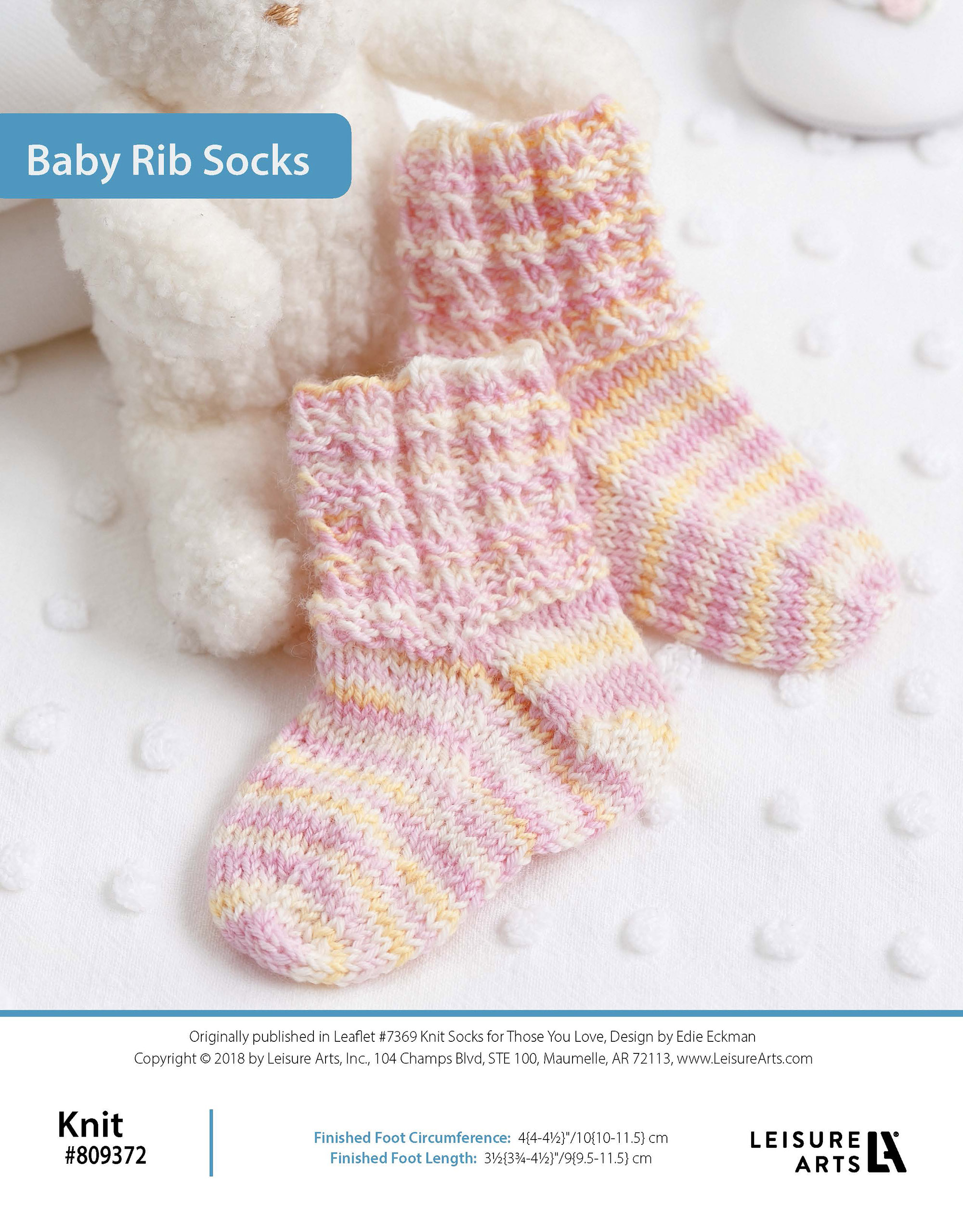Leisure Arts Knit Socks For Those You Love Baby Rib Socks ePattern