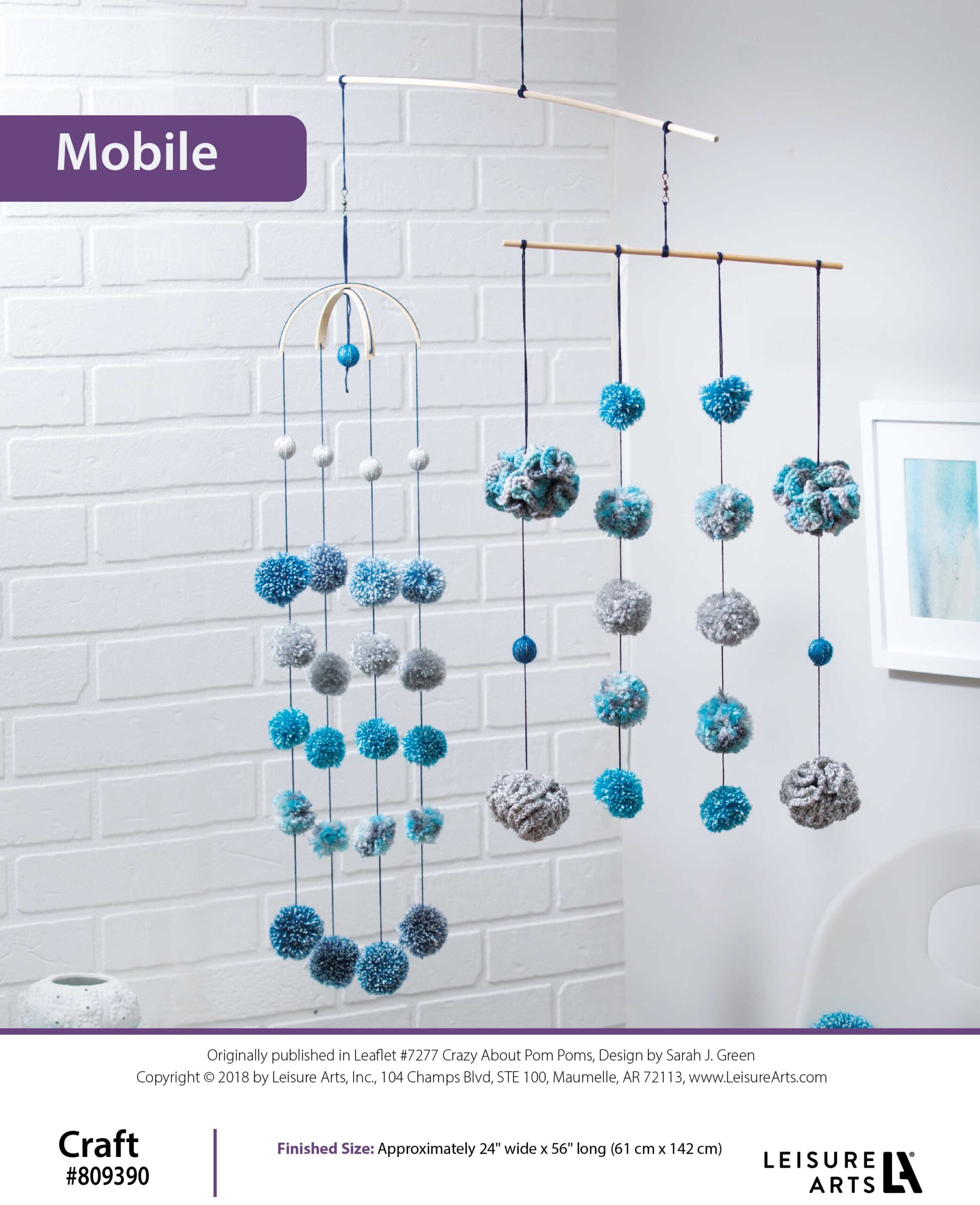 Leisure Arts Crazy About Pom Poms Mobile Crochet ePattern