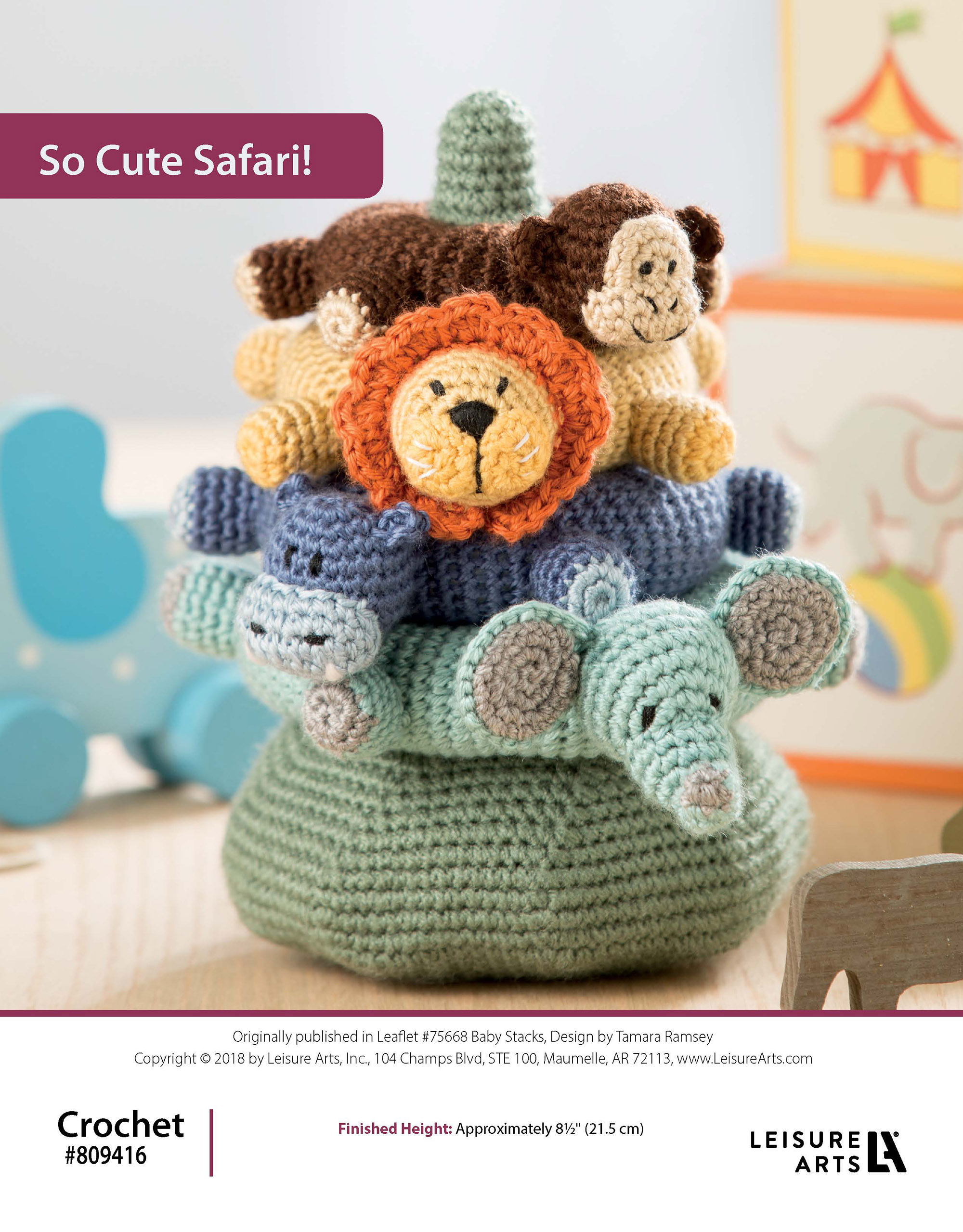 Leisure Arts Baby Stacks Crochet So Cute Safari ePattern