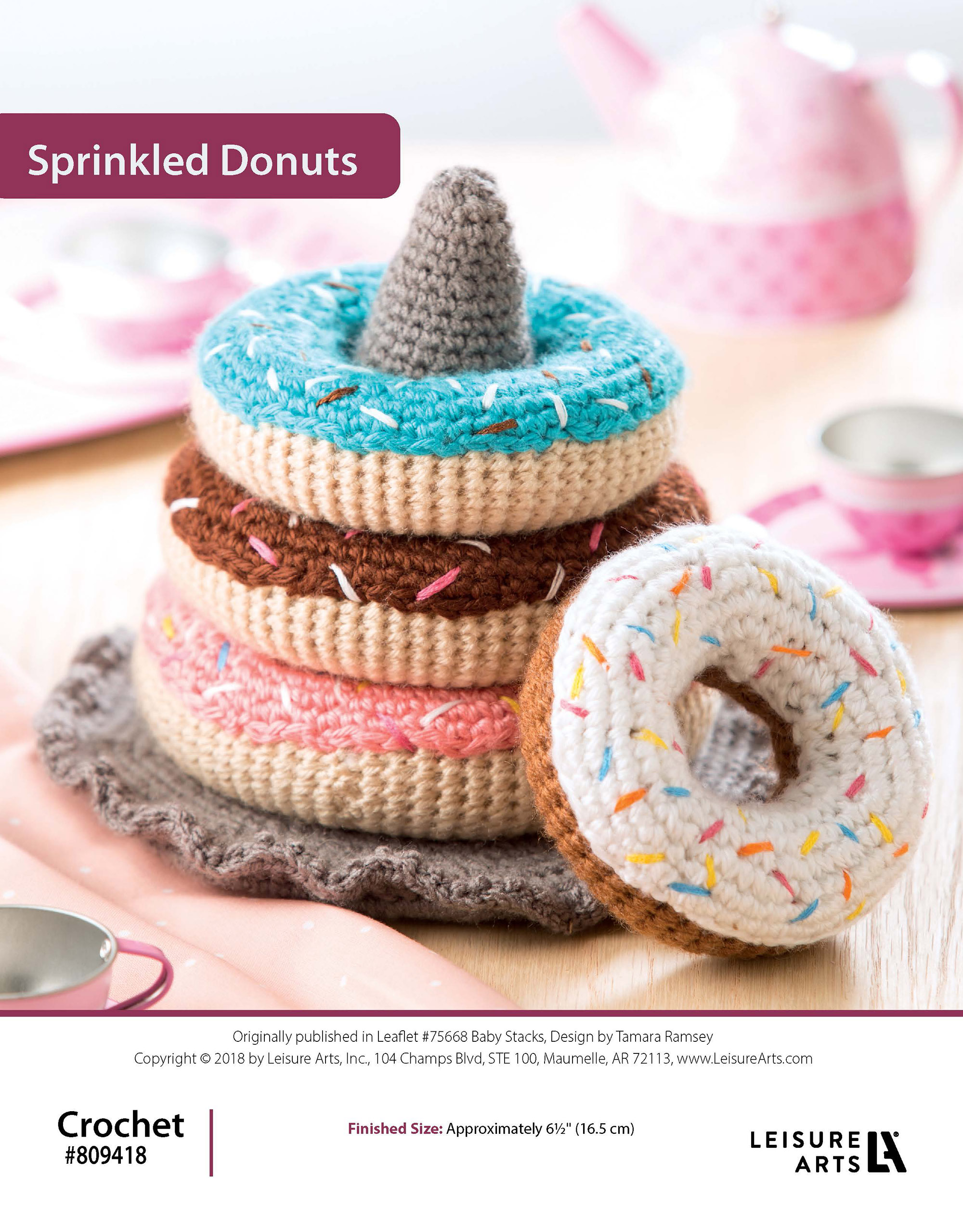 Leisure Arts Baby Stacks Crochet Sprinkled Donuts ePattern