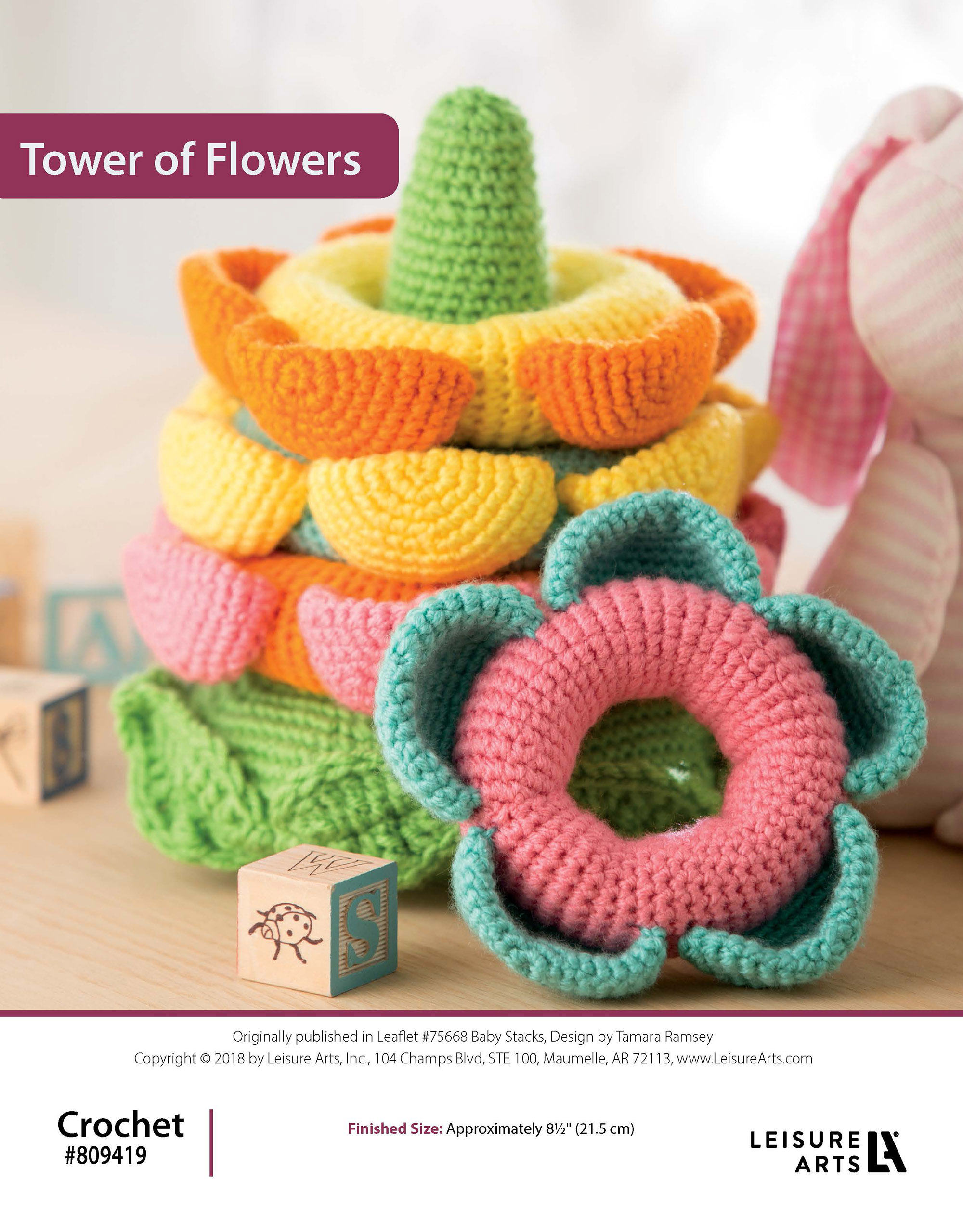 Leisure Arts Baby Stacks Crochet Tower Of Flowers ePattern