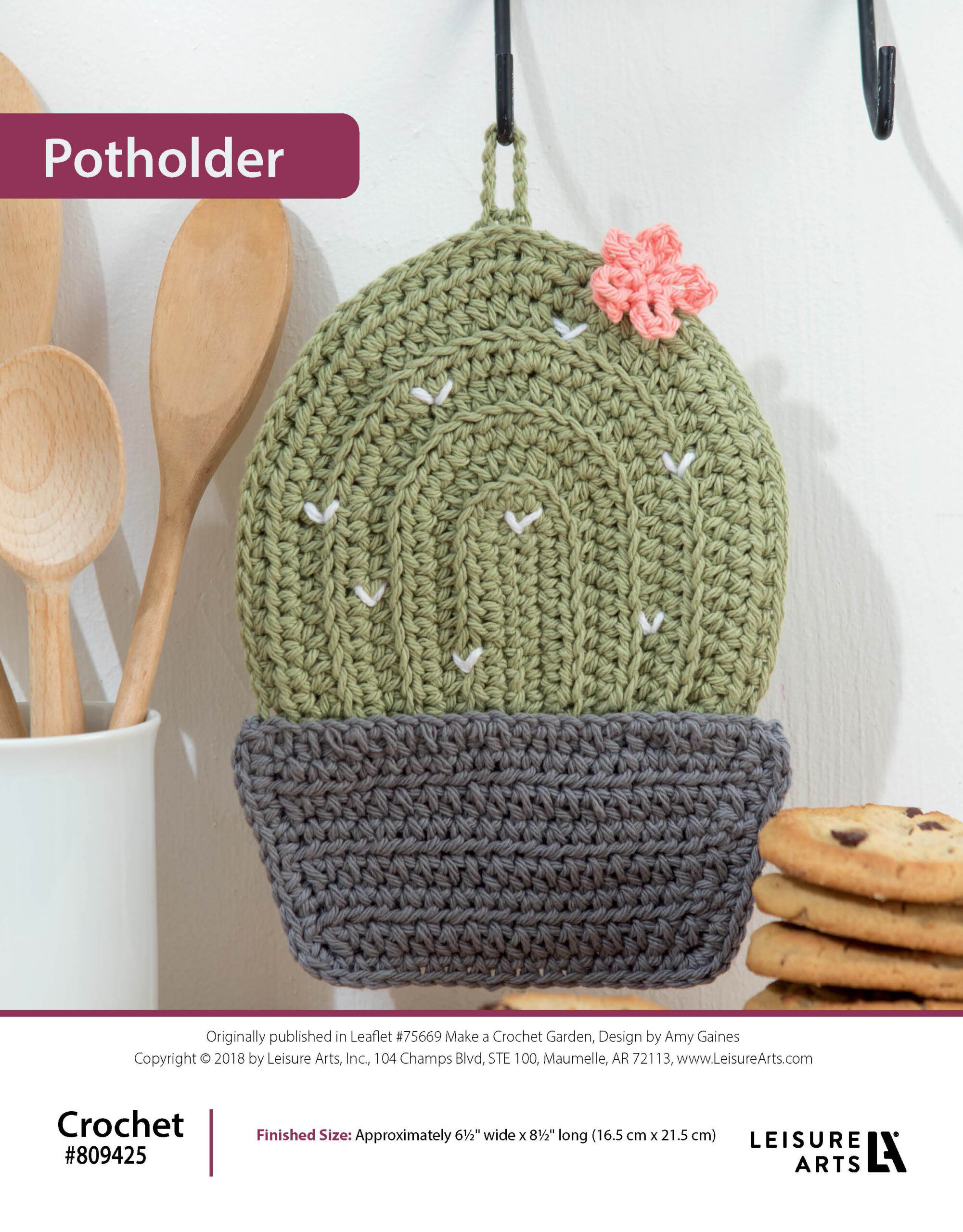 Leisure Arts Make A Crochet Garden Cactus Potholder ePattern