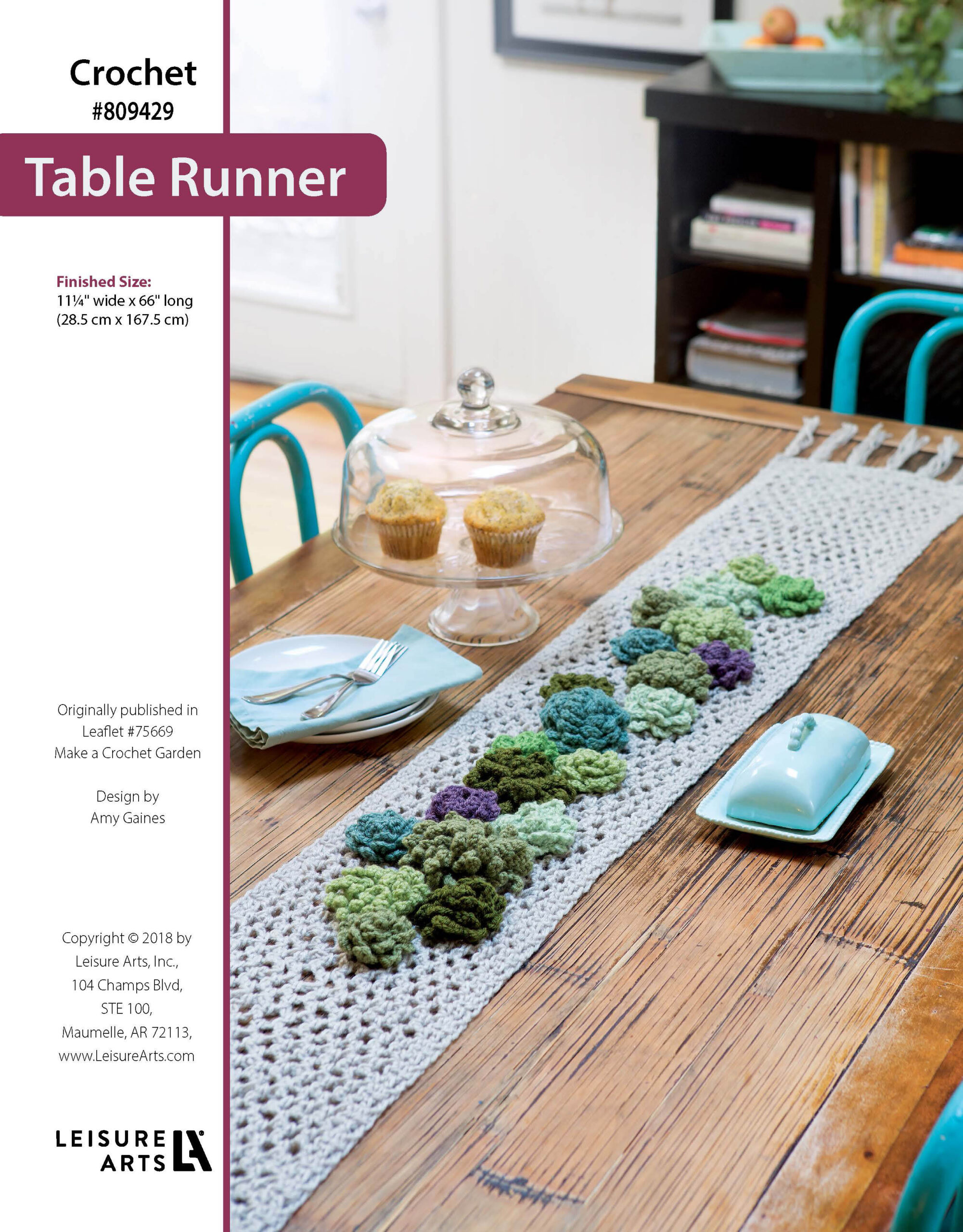 Leisure Arts Make A Crochet Garden Succulent Table Runner ePattern