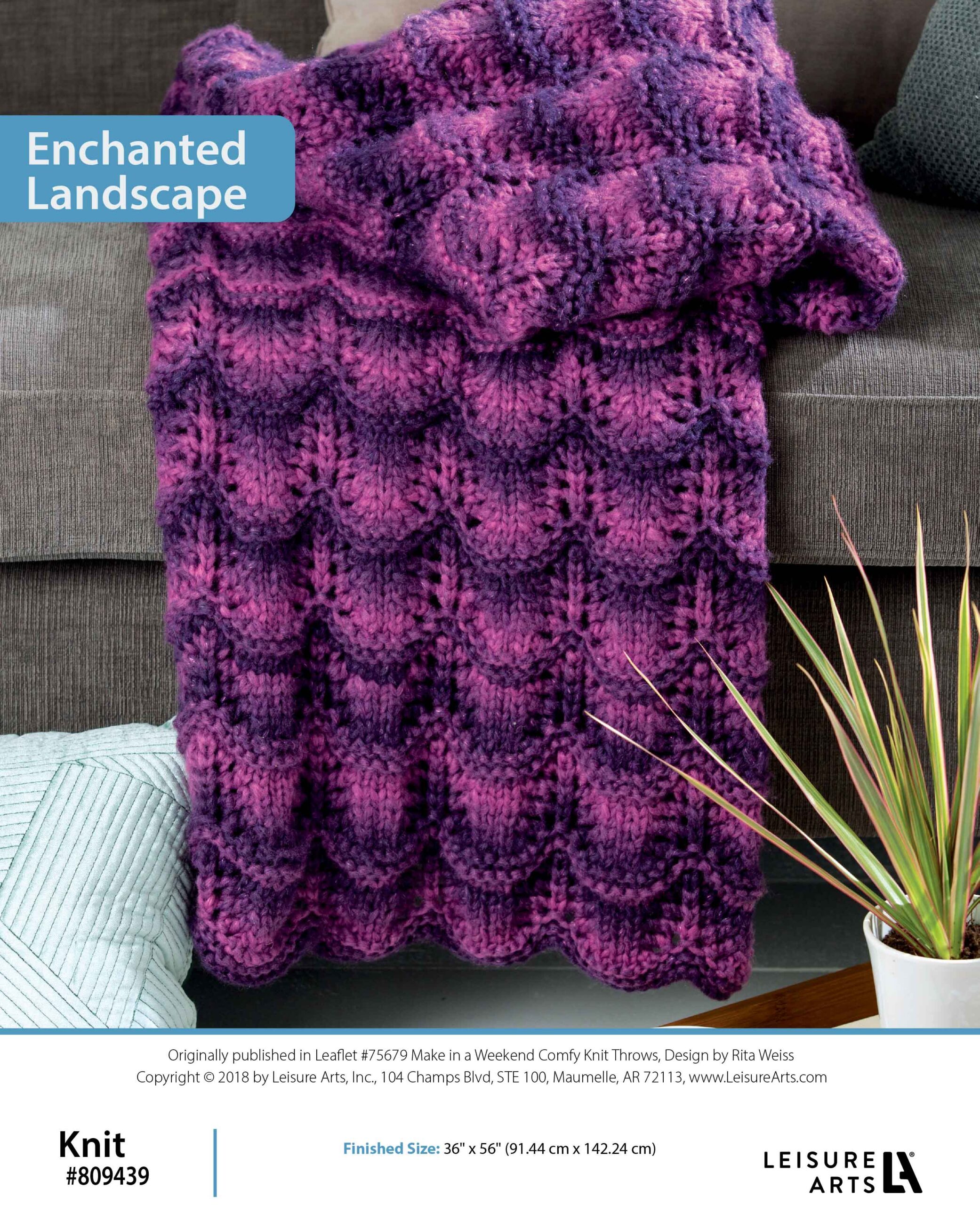 Leisure Arts Make In A Weekend Comfy Knit Throws Enchanted Landscape ePattern