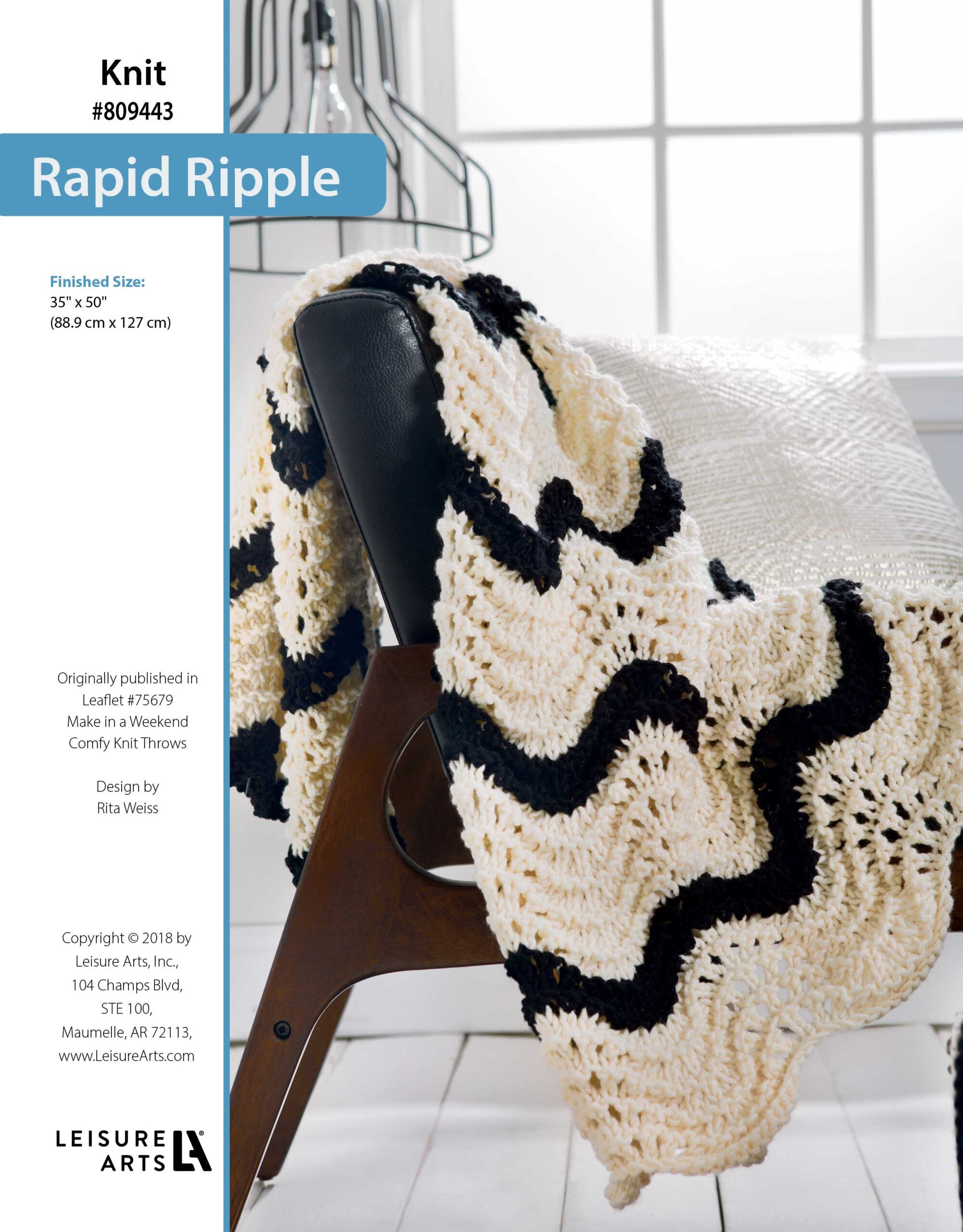 Leisure Arts Make In A Weekend Comfy Knit Throws Rapid Ripple ePattern
