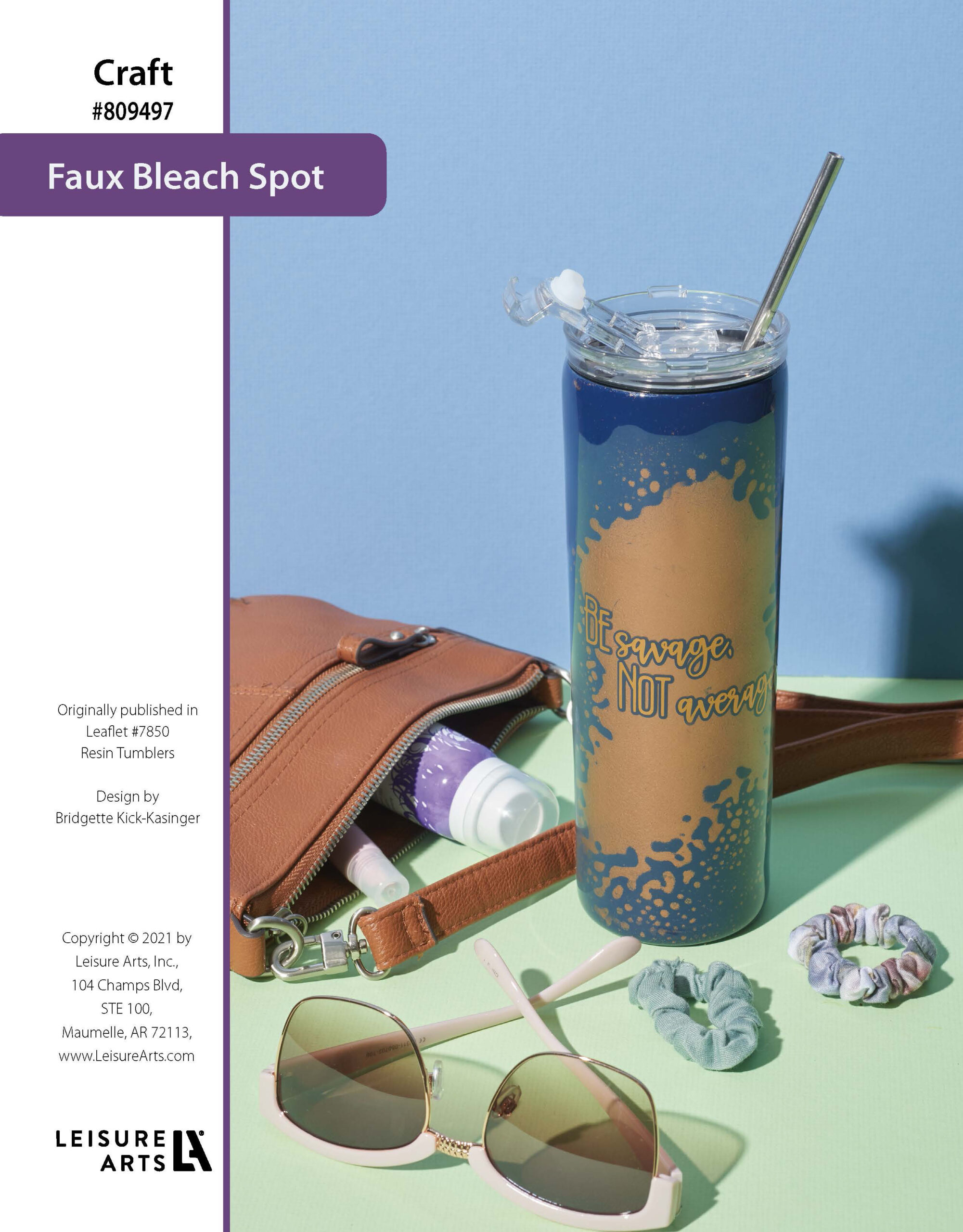 Leisure Arts Resin Tumbler Designs Faux Bleach Spot ePattern