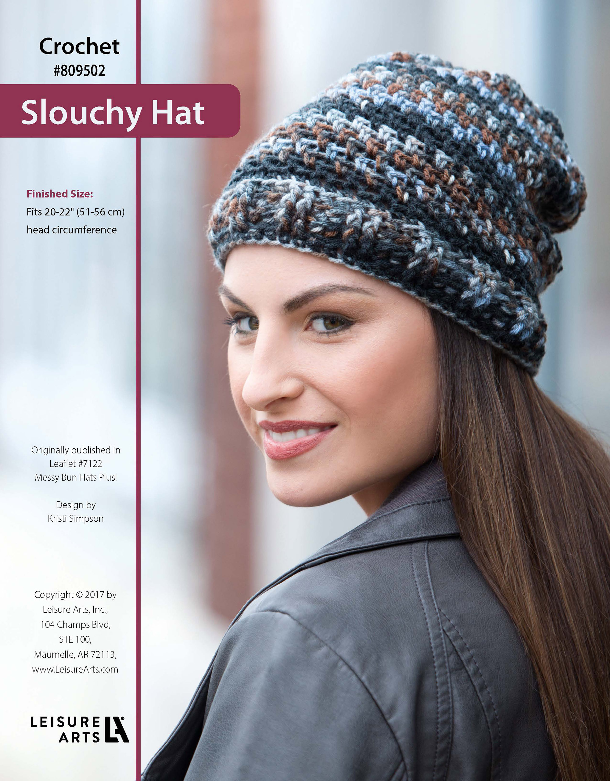 Leisure Arts Messy Bun HatsPlus Slouchy Hat Crochet ePattern