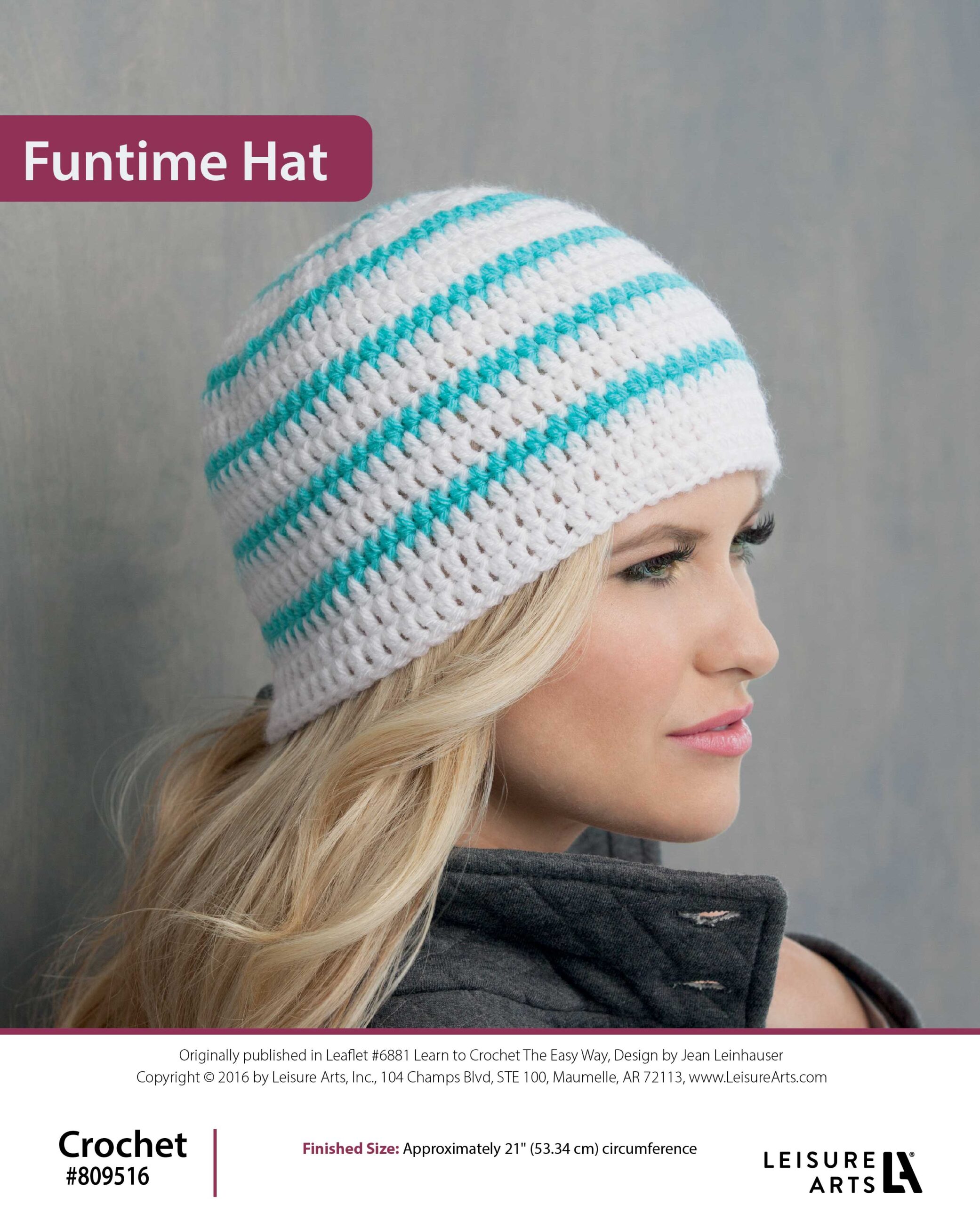 Leisure Arts Learn To Crochet The Easy Way Funtime Hat ePattern