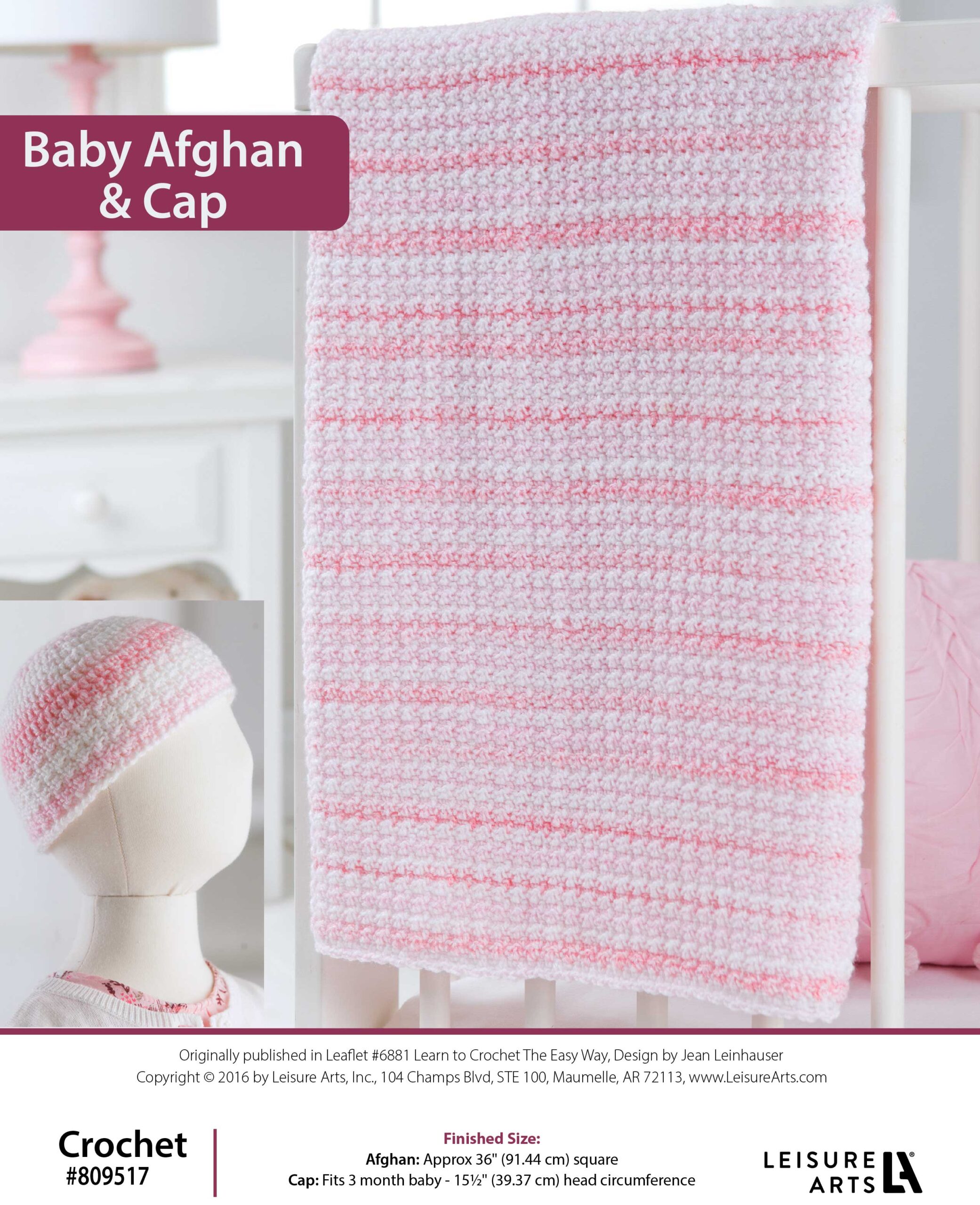 Leisure Arts Learn To Crochet The Easy Way Baby Afghan Cap ePattern