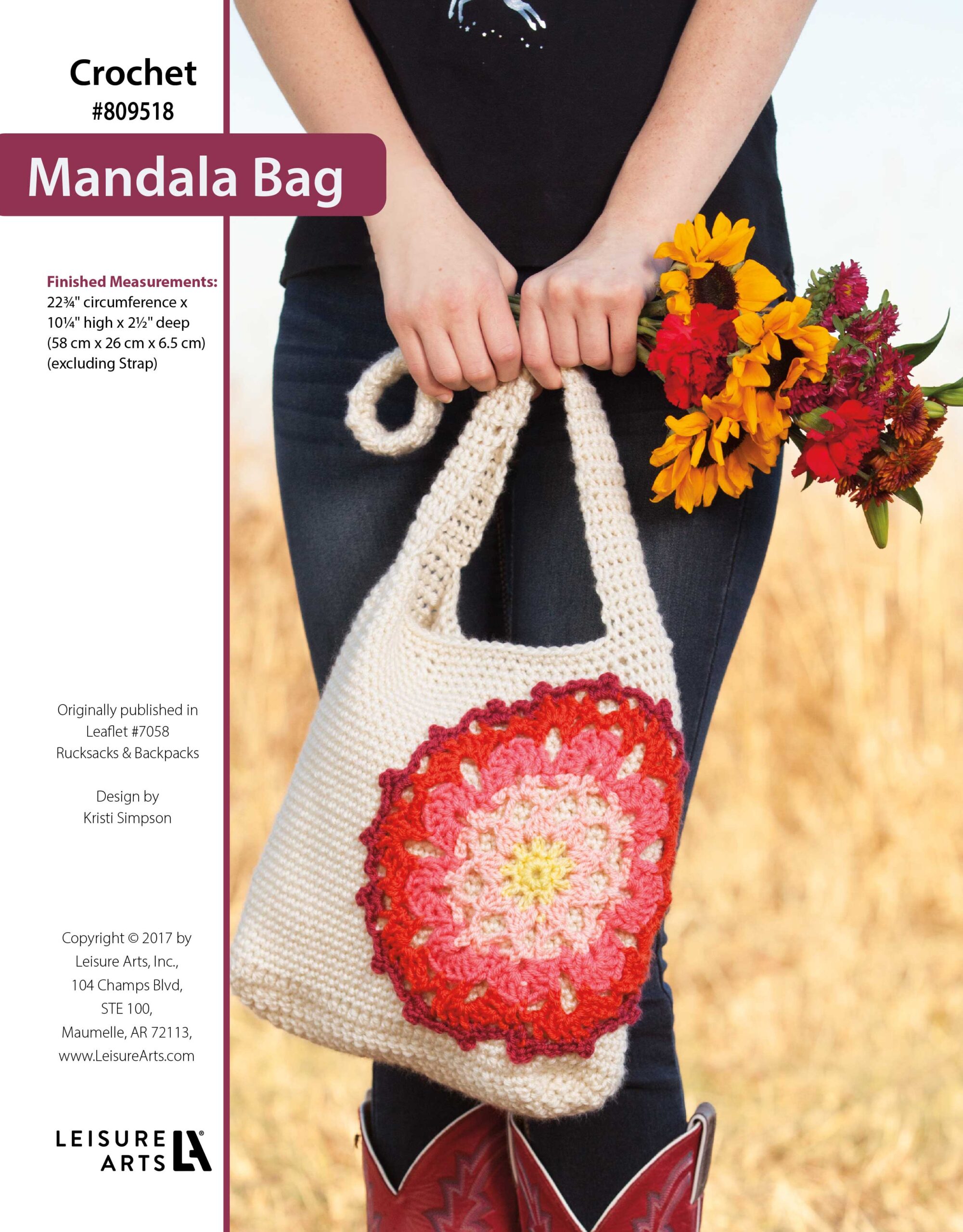 Leisure Arts Rucksacks Backpacks Crochet Mandala Bag ePattern