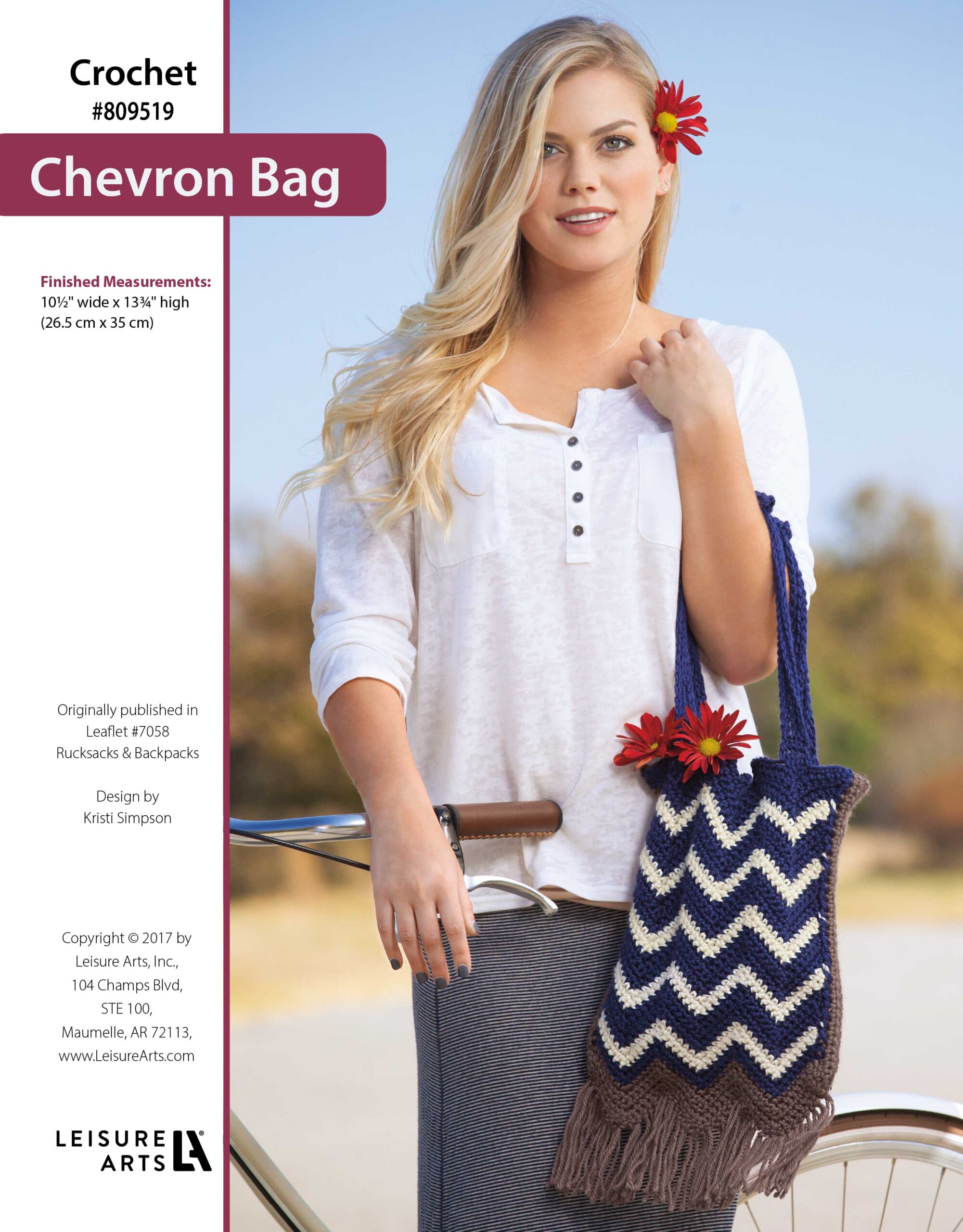 Leisure Arts Rucksacks Backpacks Crochet Chevron Bag ePattern