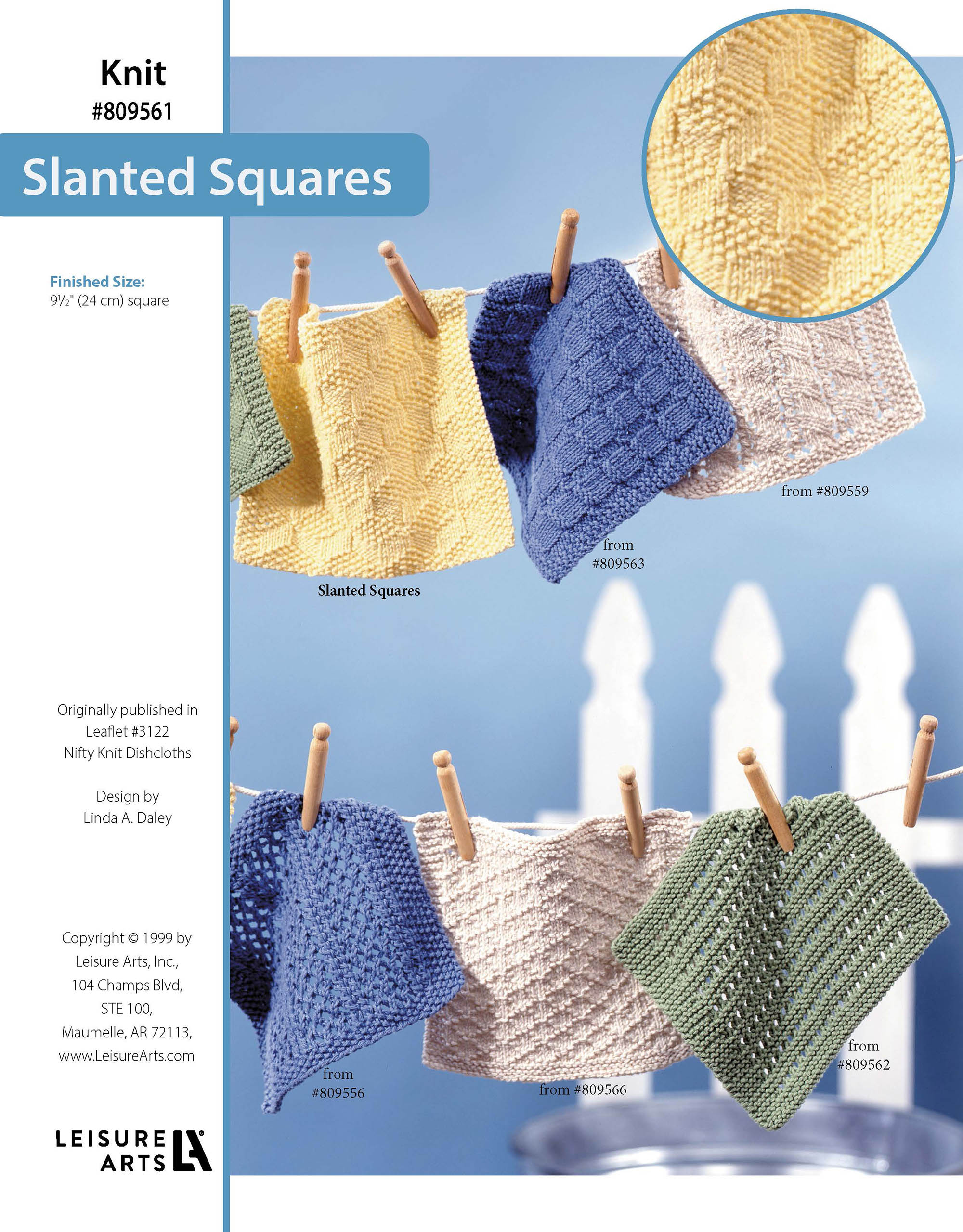 Leisure Arts Nifty Knit Dishcloth Slanted Squares ePattern