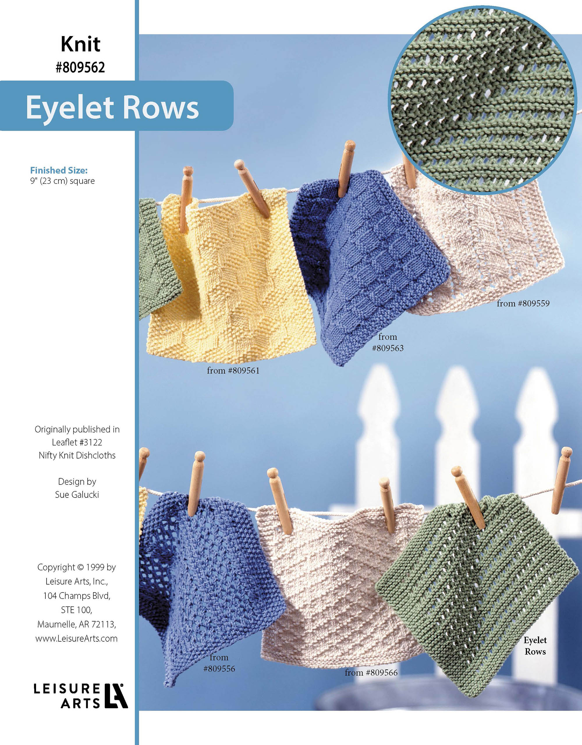 Leisure Arts Nifty Knit Dishcloth Eyelet Rows ePattern