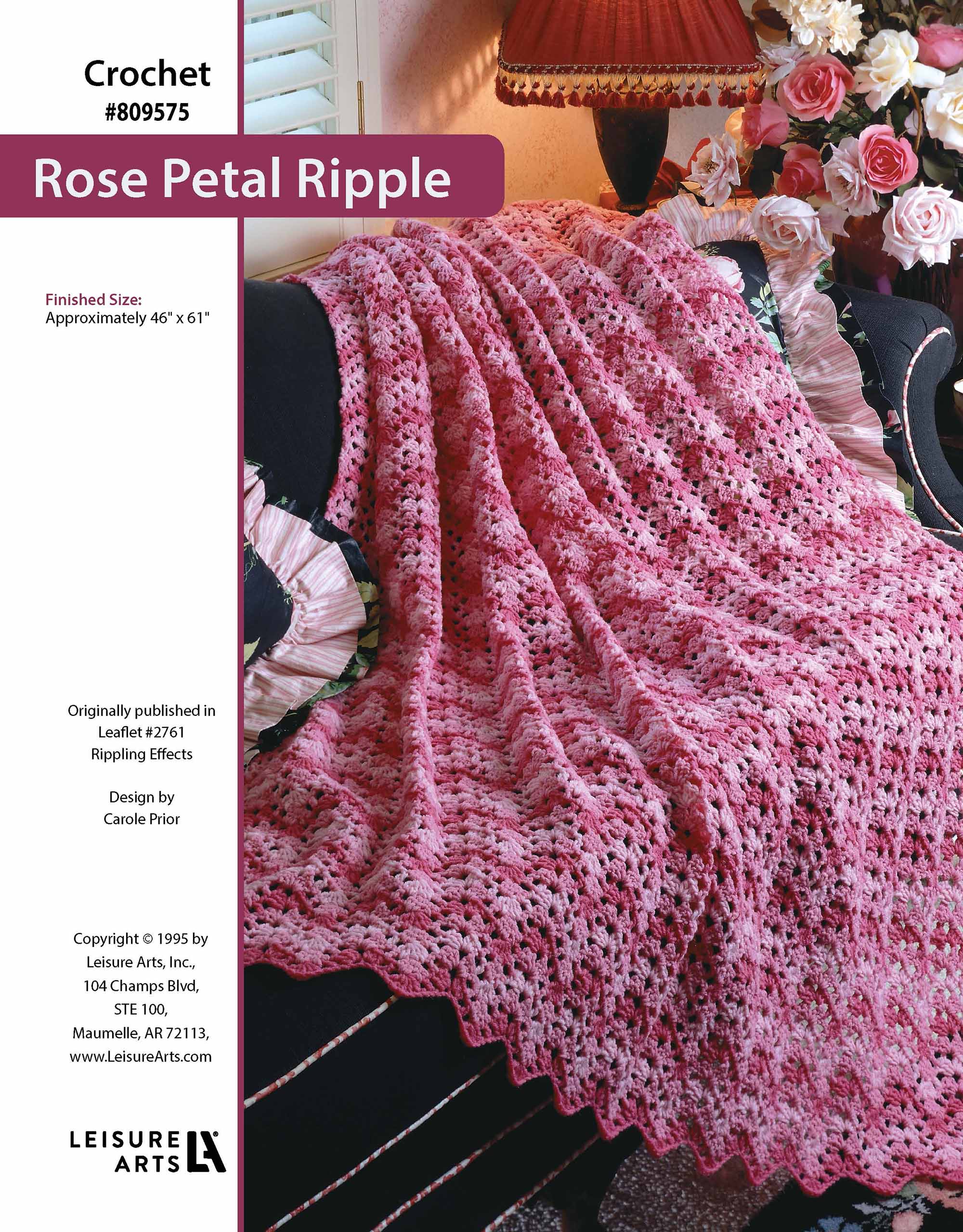 Leisure Arts Rippling Effects Rose Petal Ripple Afghan Crochet ePattern