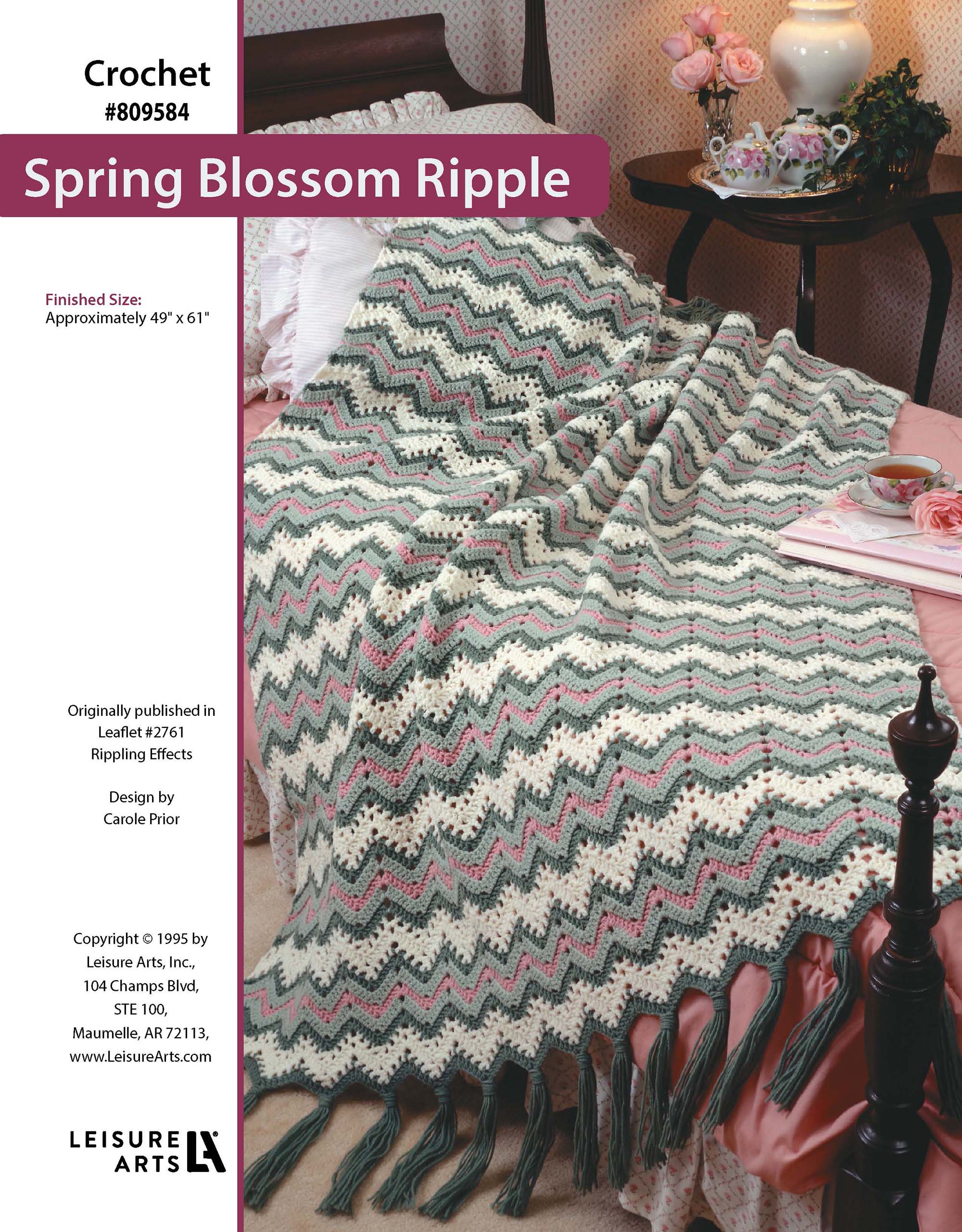 Leisure Arts Rippling Effects Spring Blossom Ripple Afghan Crochet ePattern