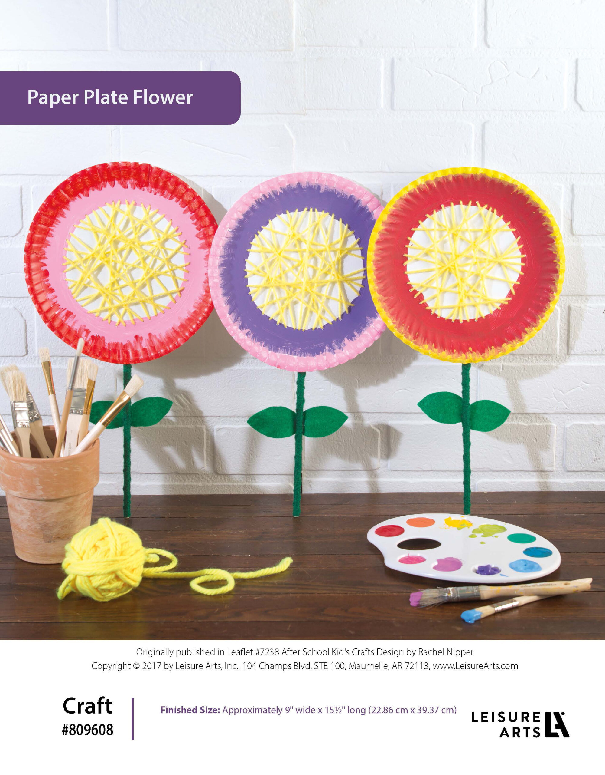 Leisure Arts AfterSchool Kids Crafts Paper Plate Flower ePattern