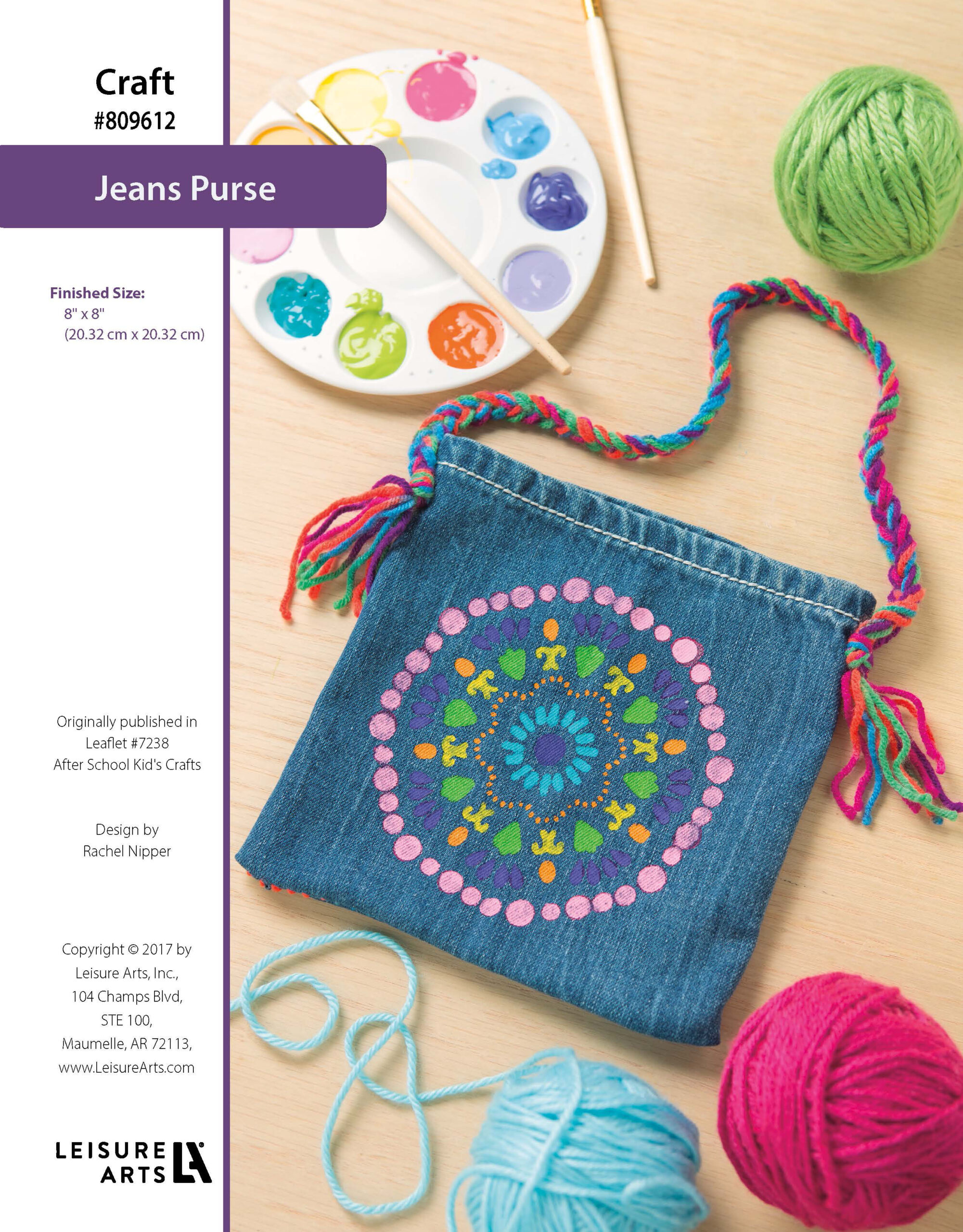 Leisure Arts AfterSchool Kids Crafts Jeans Purse ePattern