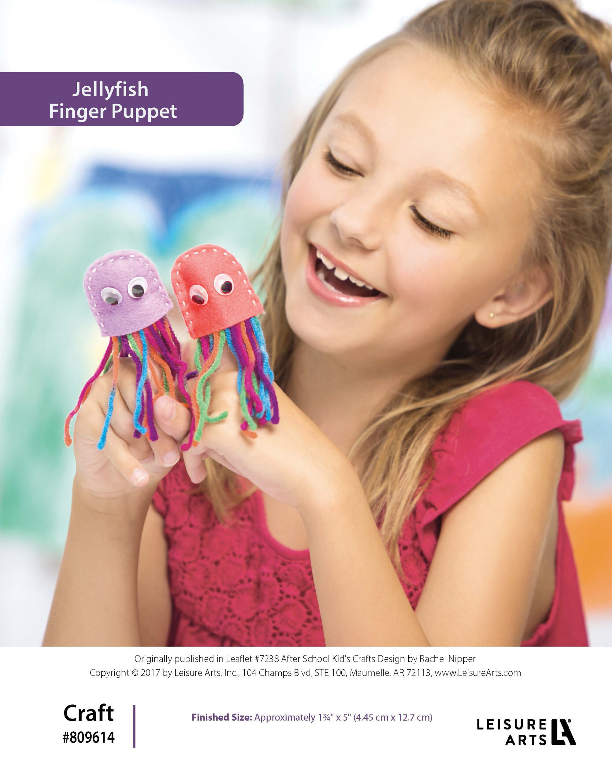 Leisure Arts AfterSchool Kids Crafts Jellyfish Finger Puppet ePattern