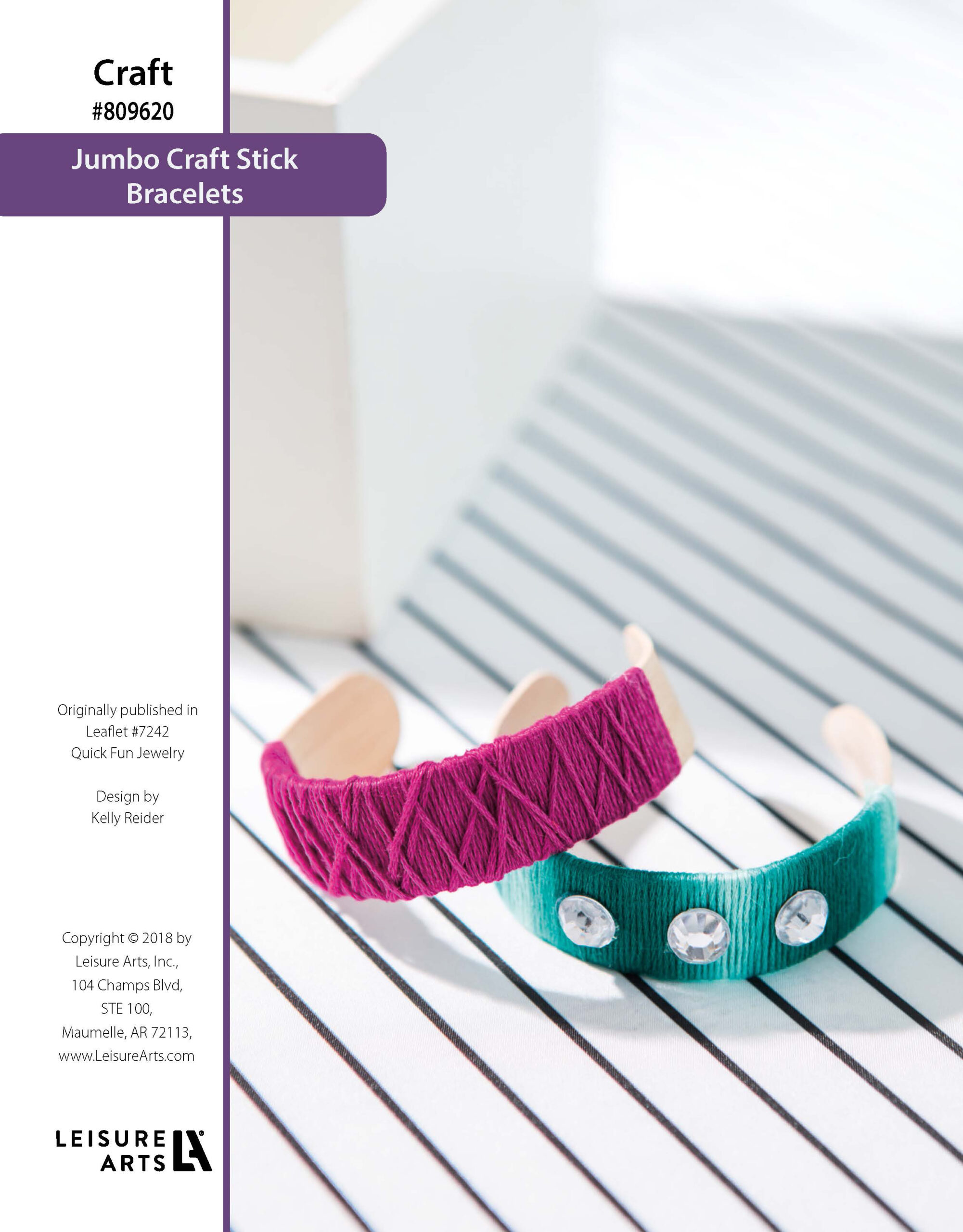 Leisure Arts Quick Fun Jewelry Jumbo Craft Stick Bracelets ePatterns