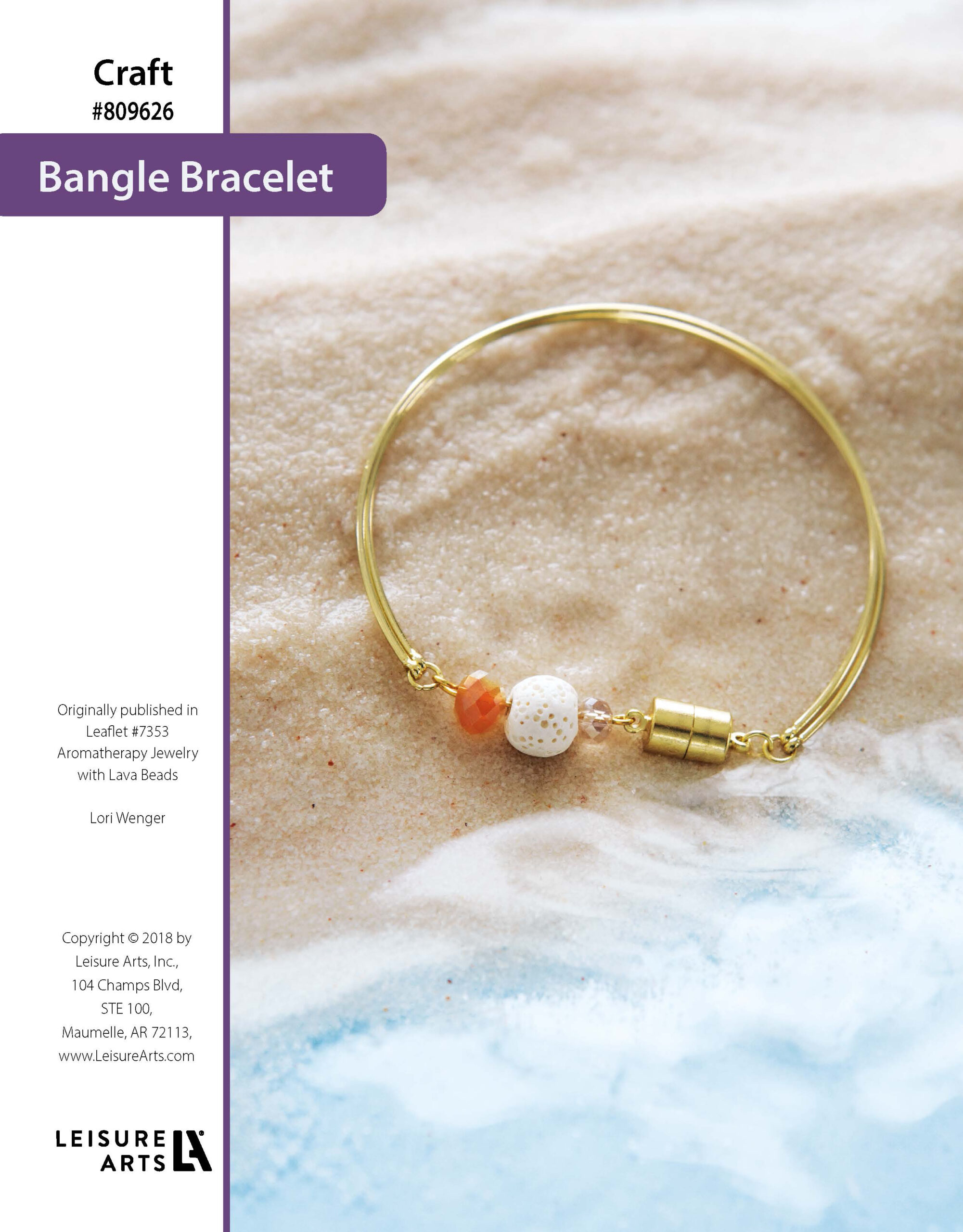 Leisure Arts ePattern Jewelry With Lava Beads Bangle Bracelet