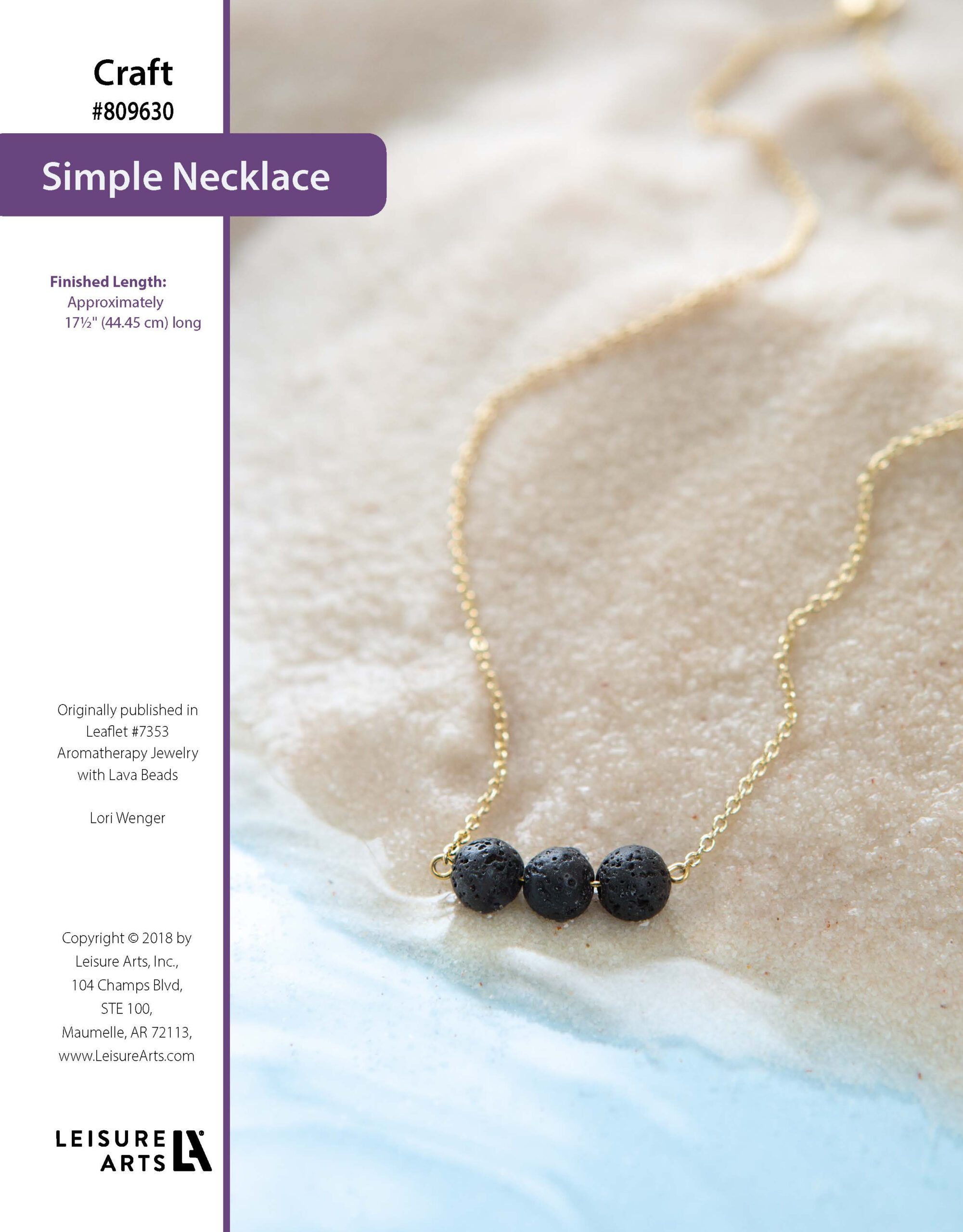 Leisure Arts ePattern Jewelry With Lava Beads Simple Necklace
