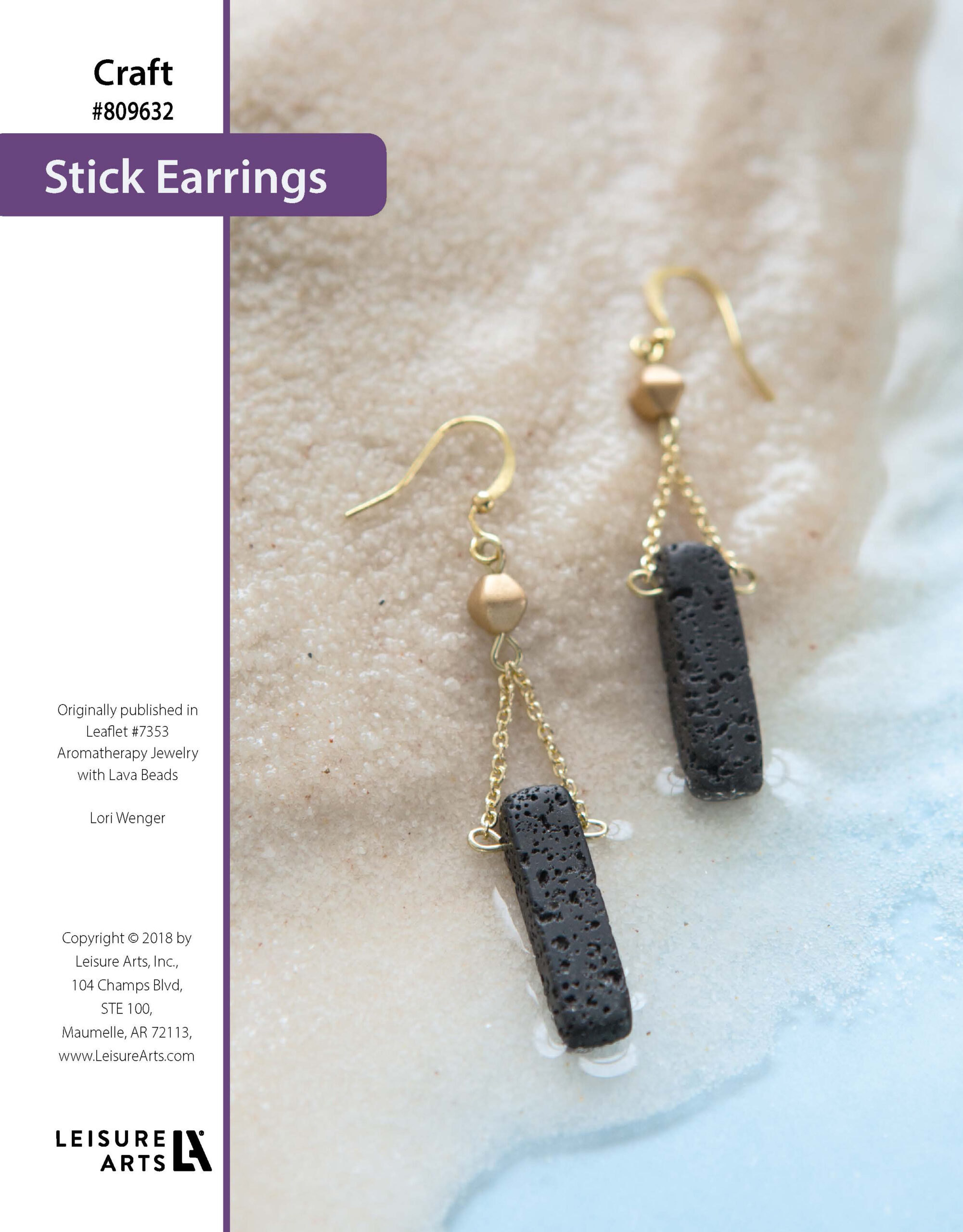 Leisure Arts ePattern Jewelry With Lava Beads Stick Earrings