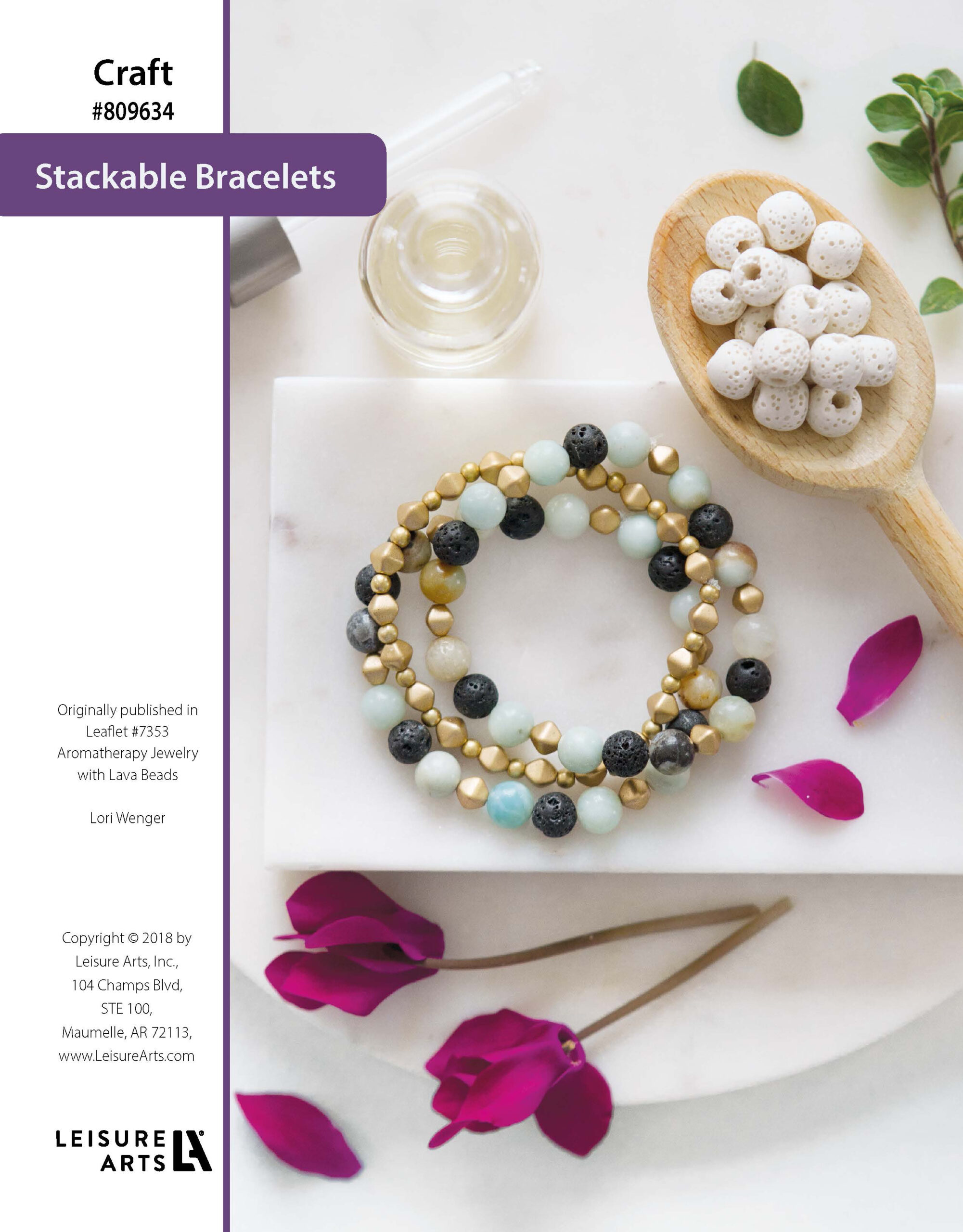 Leisure Arts ePattern Jewelry With Lava Beads Stackable Bracelets