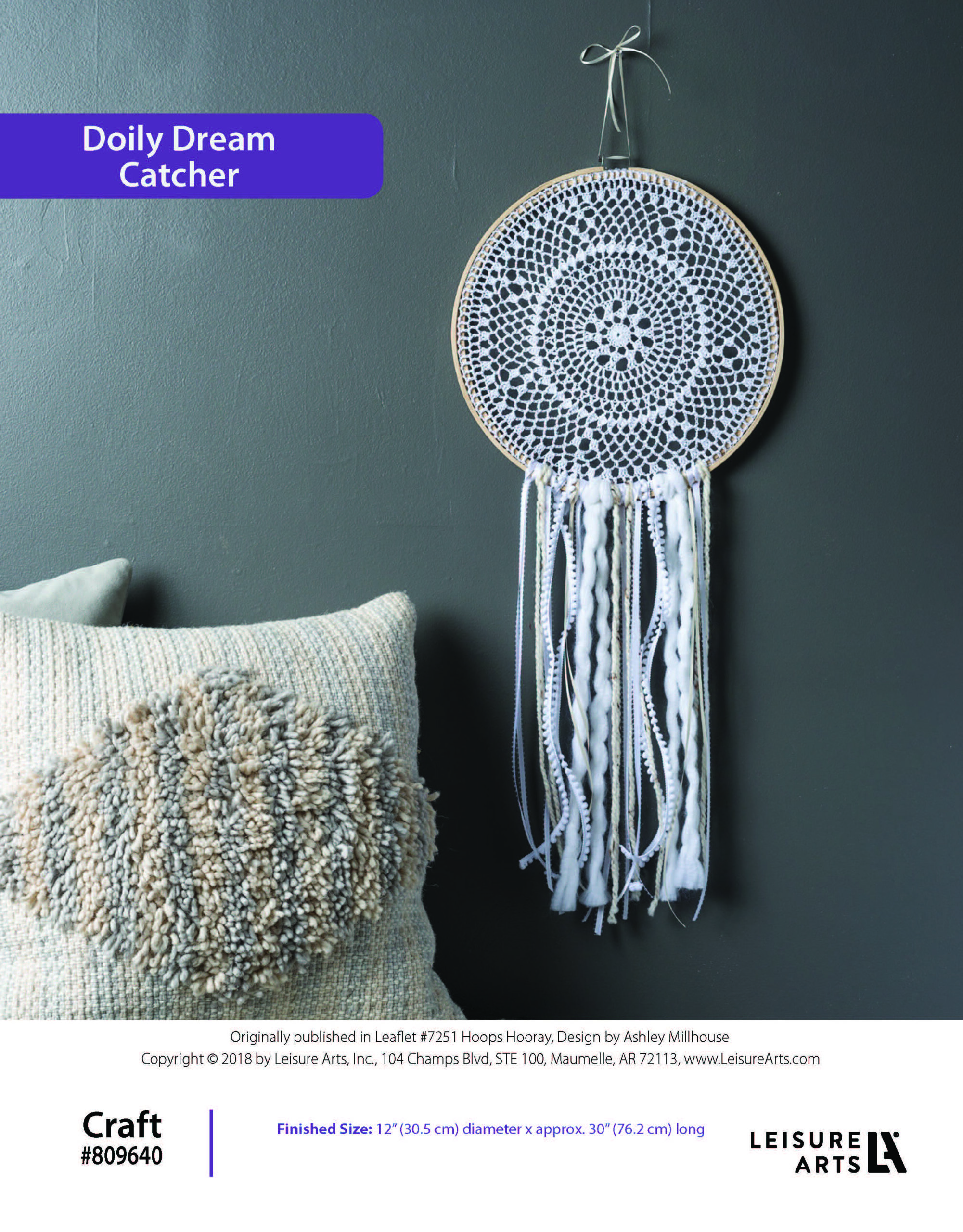 Leisure Arts Hoops Hooray Doily Dream Catcher Craft ePattern
