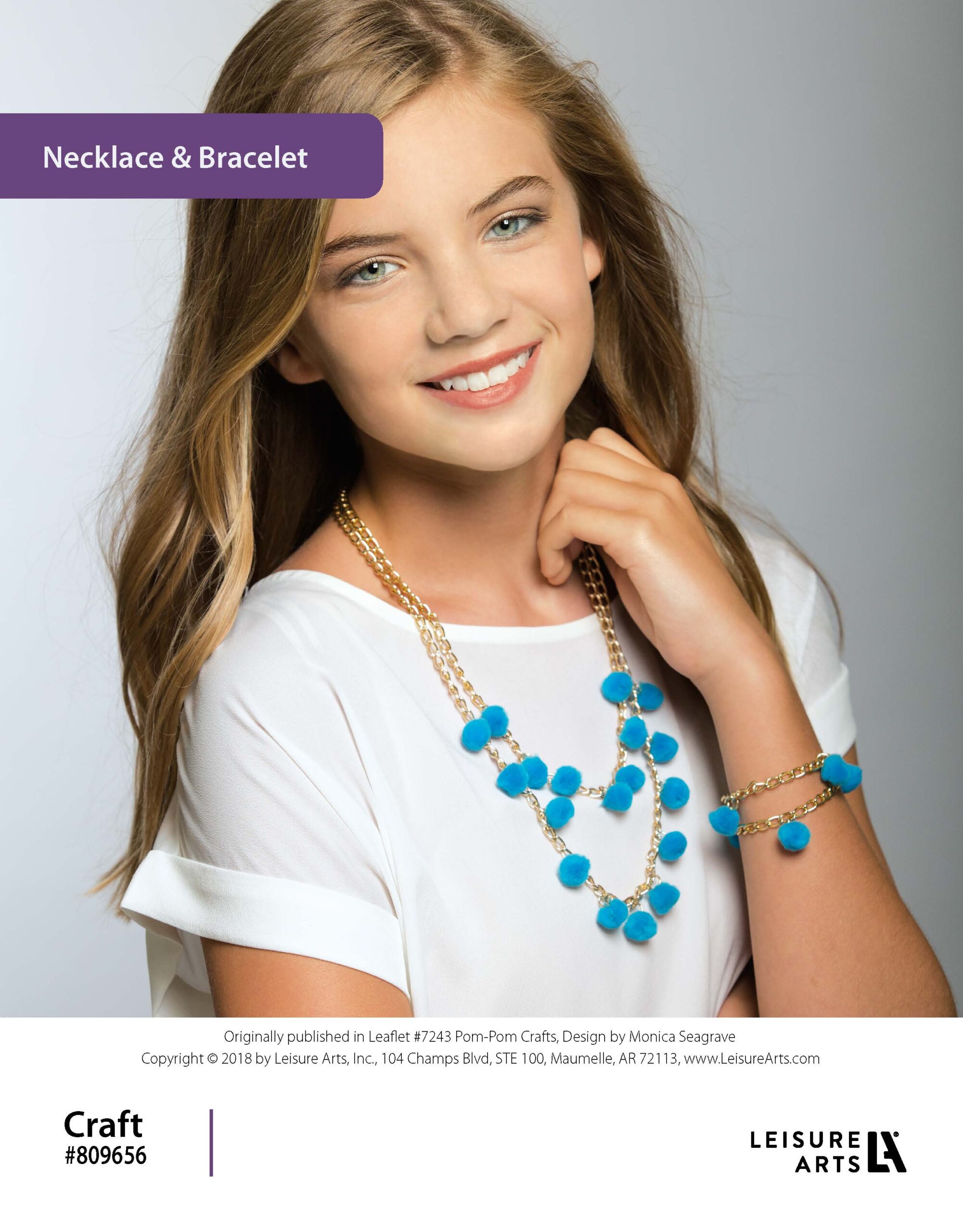 Leisure Arts ePattern Pom Pom Craft Necklace Bracelet