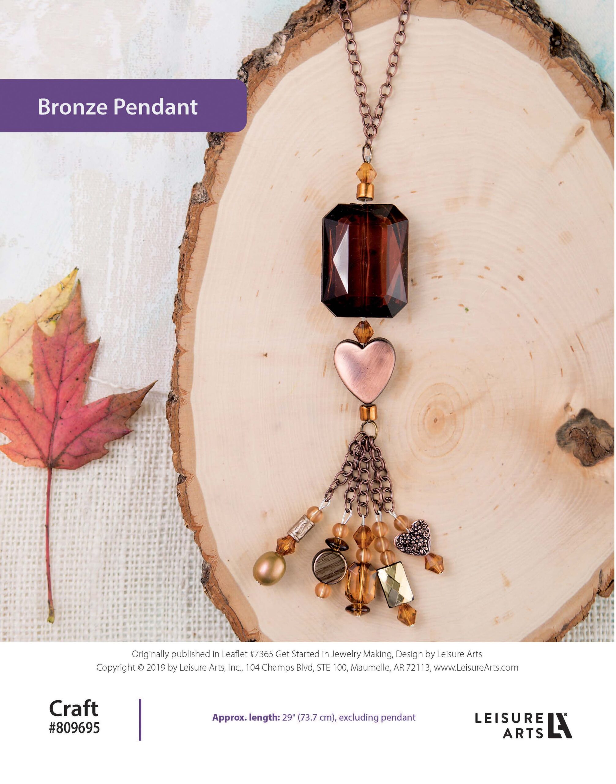 Leisure Arts Get Started In Jewelry Making Bronze Pendant ePattern