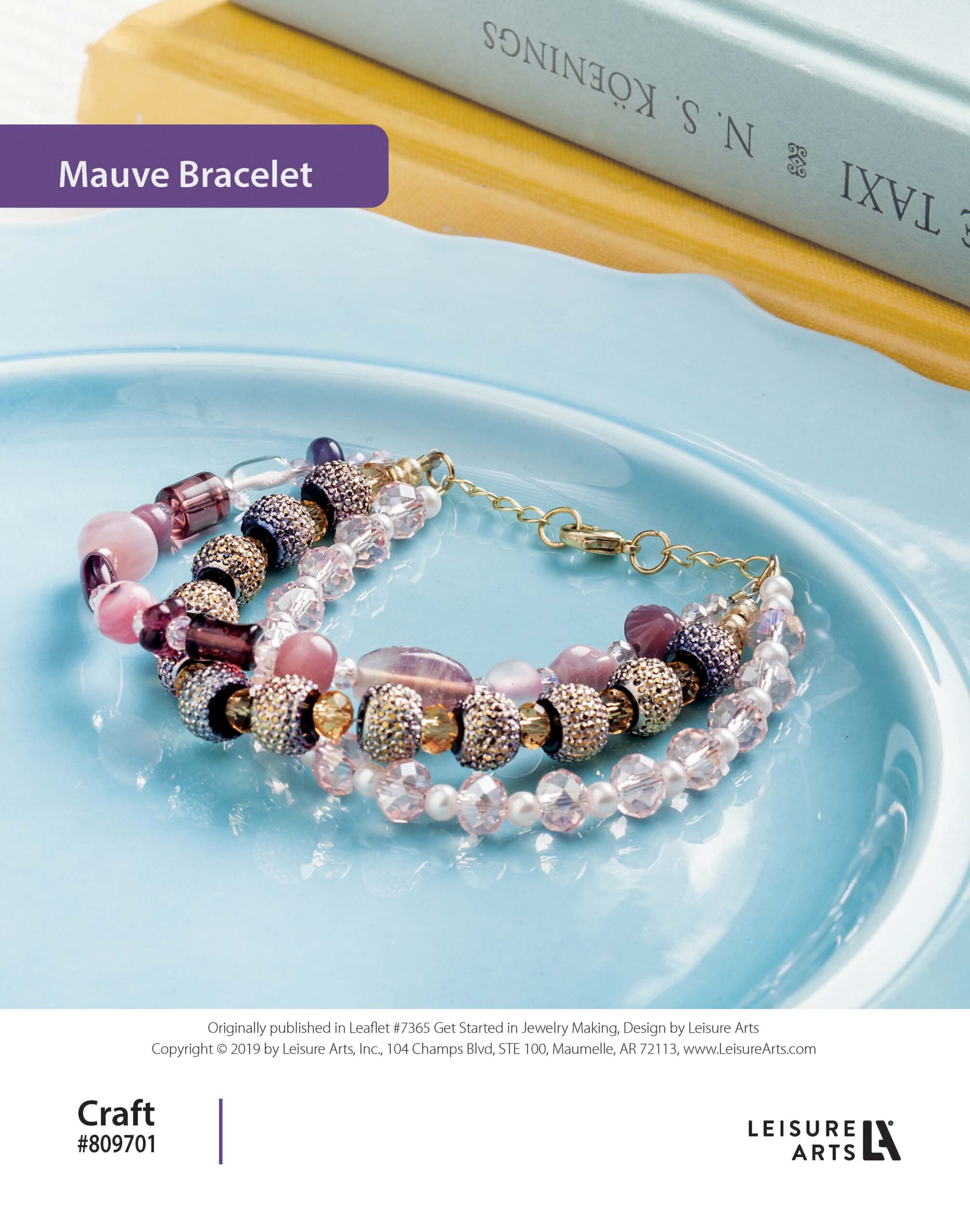Leisure Arts Get Started In Jewelry Making Mauve Bracelet ePattern