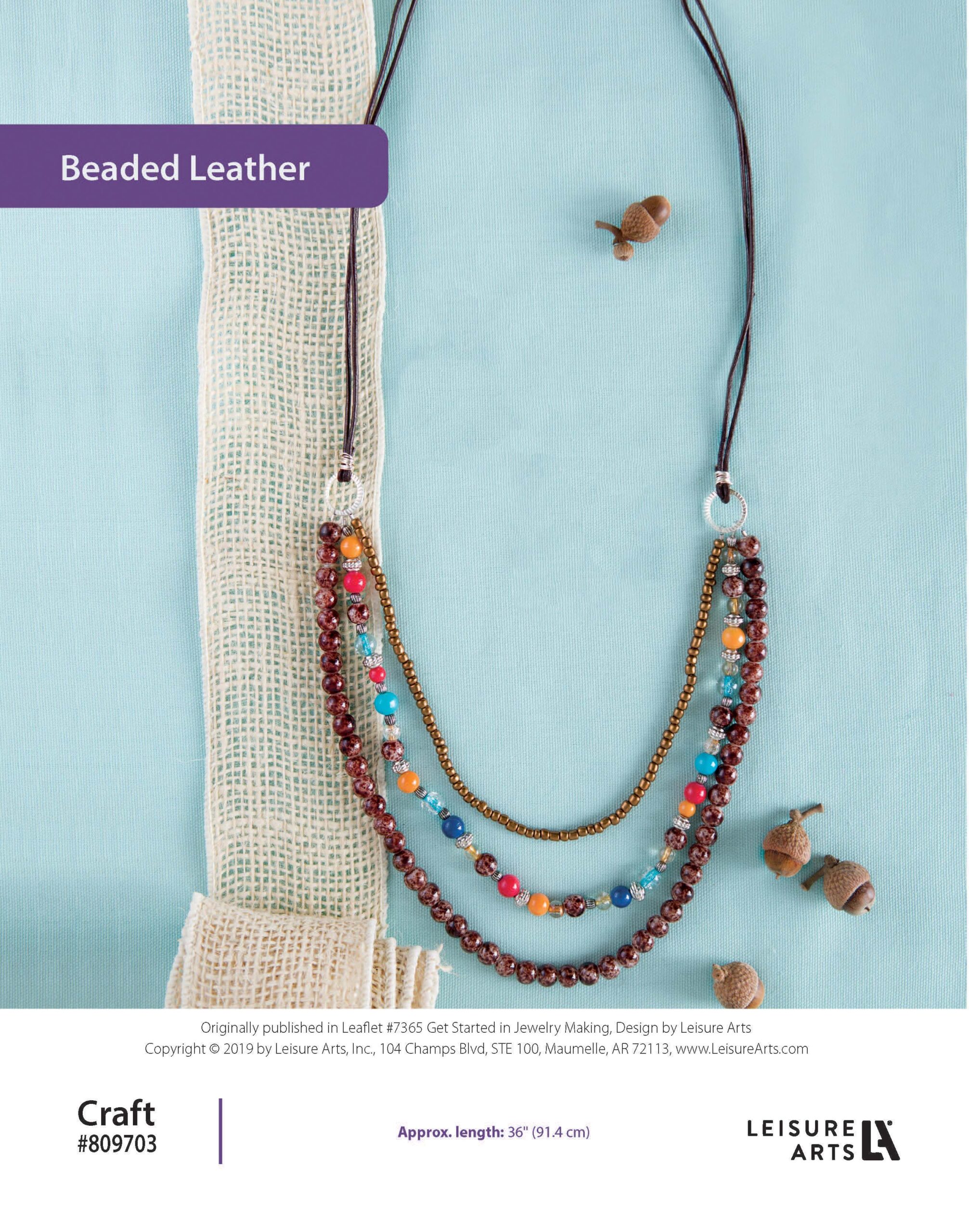 Leisure Arts Get Started In Jewelry Making Beaded Leather ePattern
