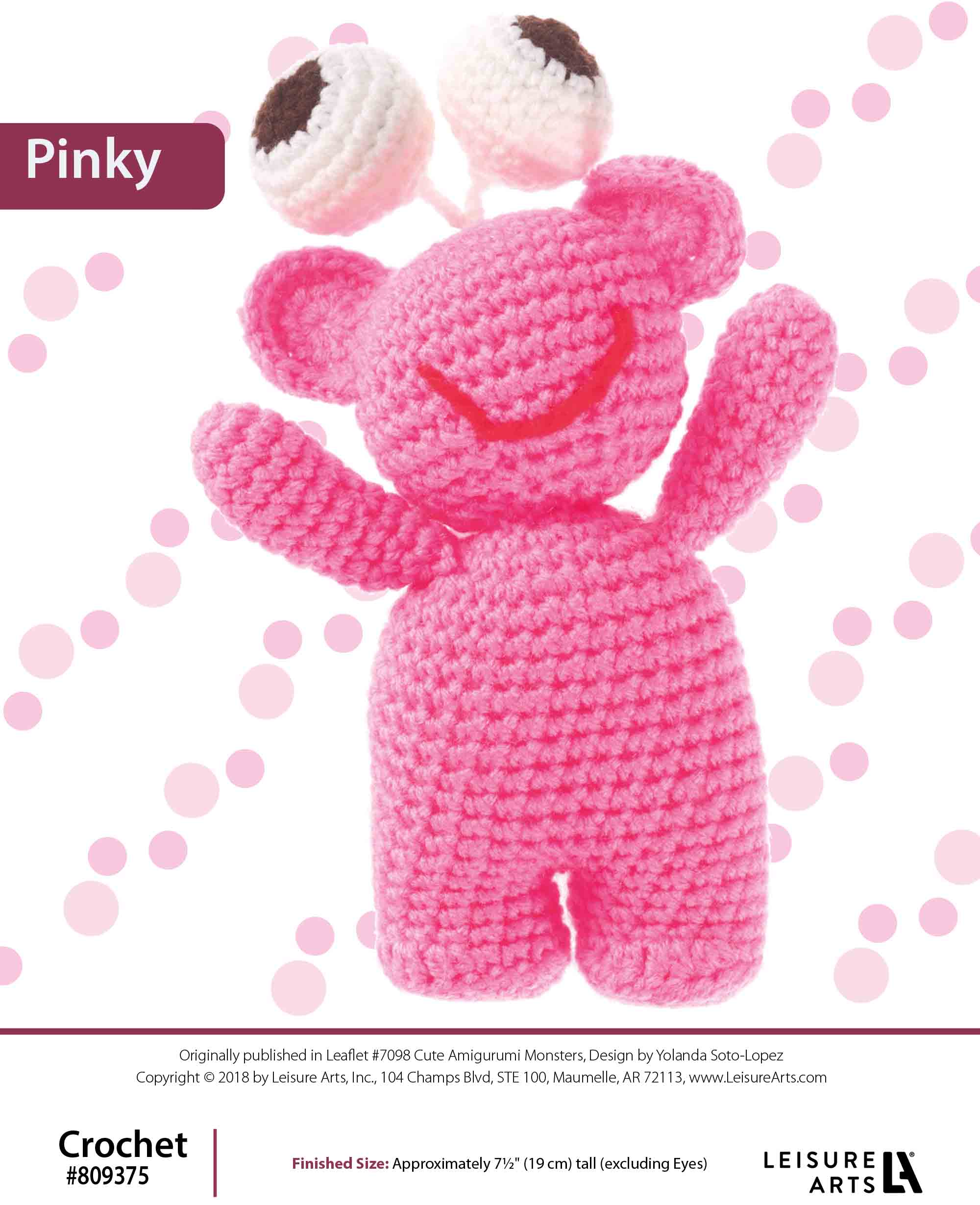 Leisure Arts Cute Amigurumi Monster Pinky Crochet ePattern