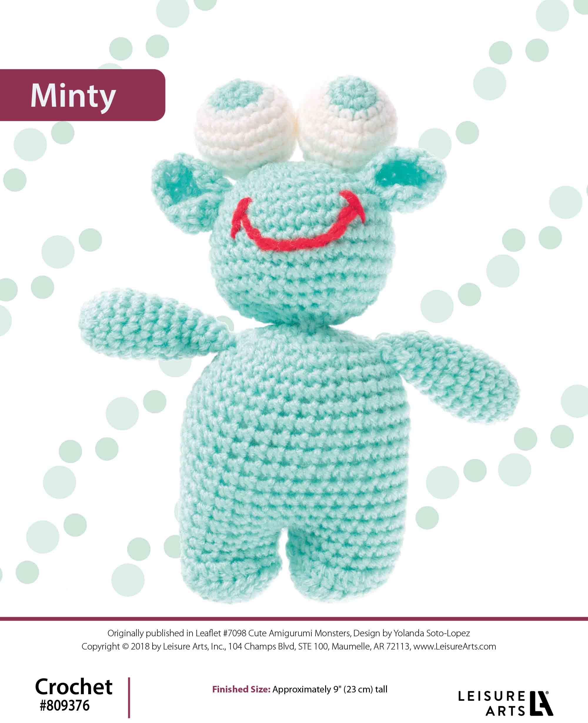 Leisure Arts Cute Amigurumi Monster Minty Crochet ePattern