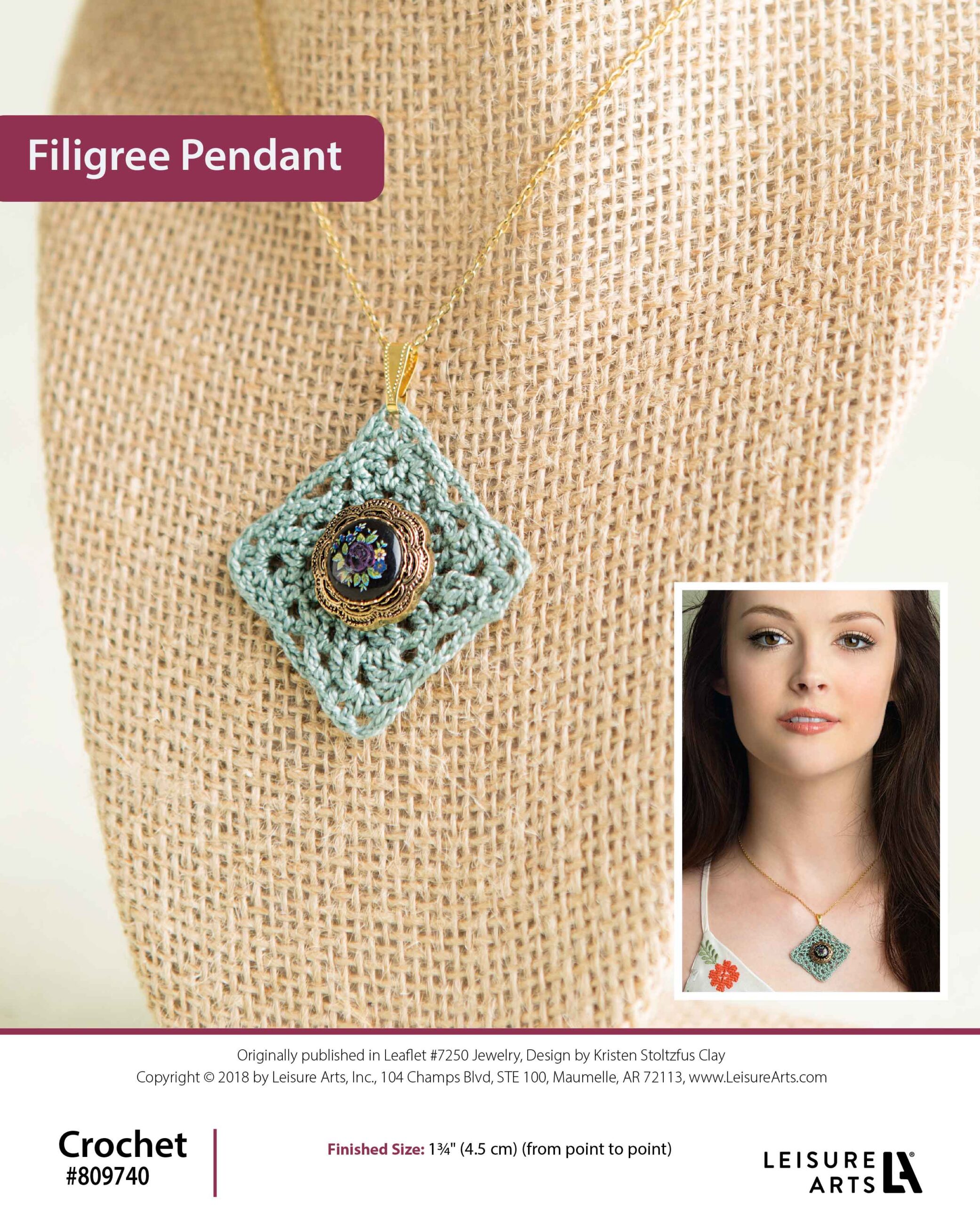 Leisure Arts Jewelry To Crochet Filigree Pendant ePattern