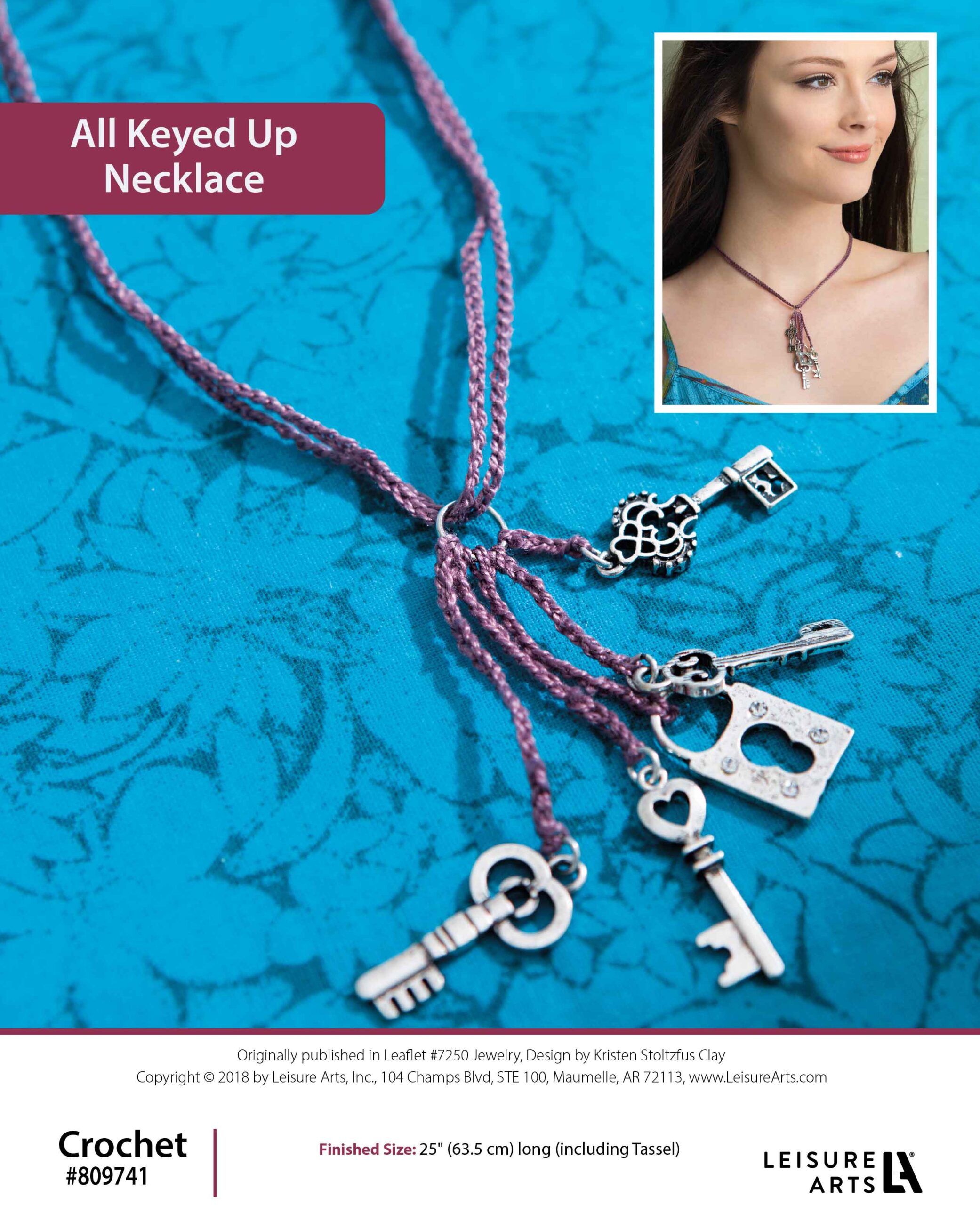 Leisure Arts Jewelry To Crochet All Keyed Up Necklace ePattern
