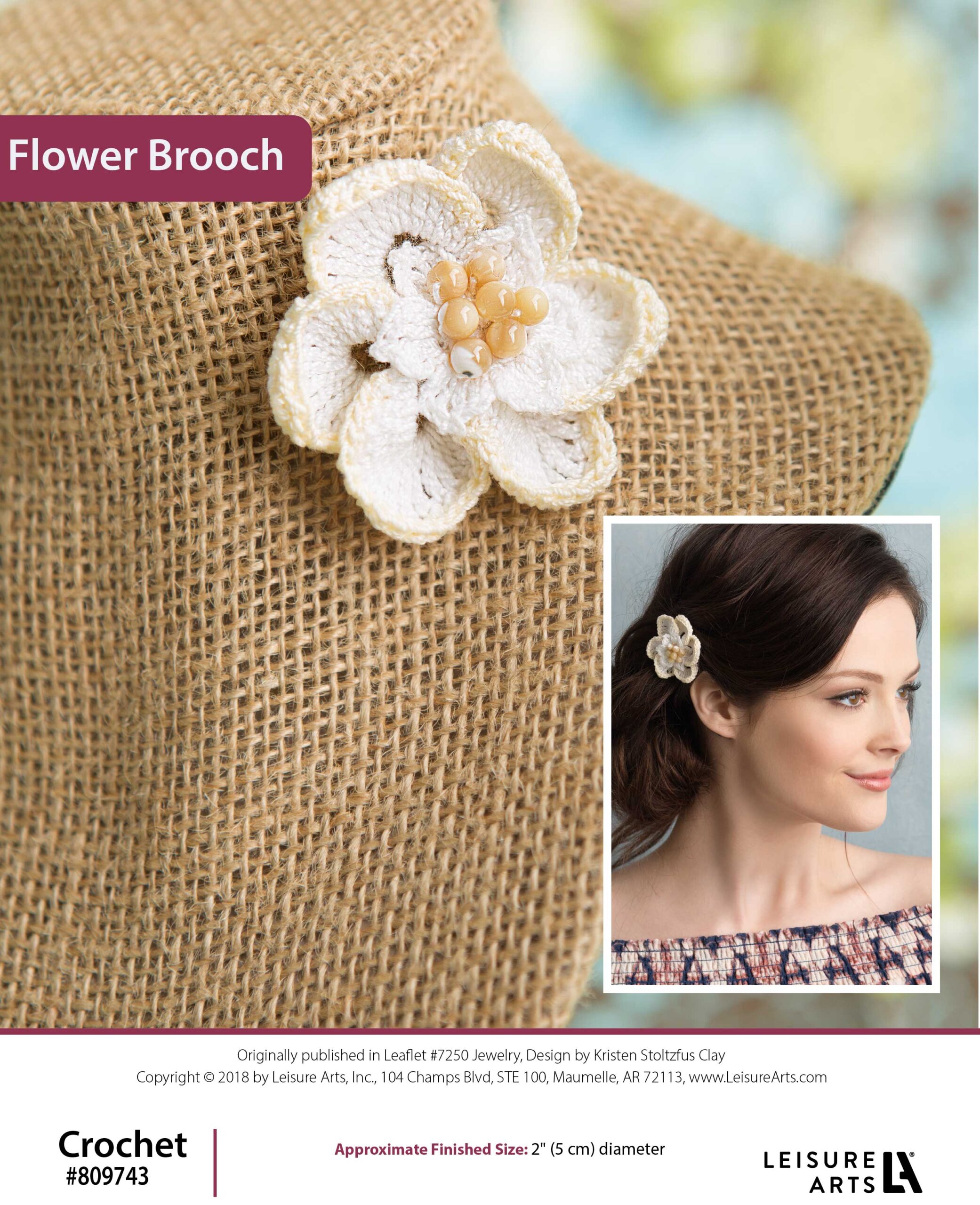Leisure Arts Jewelry To Crochet Flower Brooch ePattern
