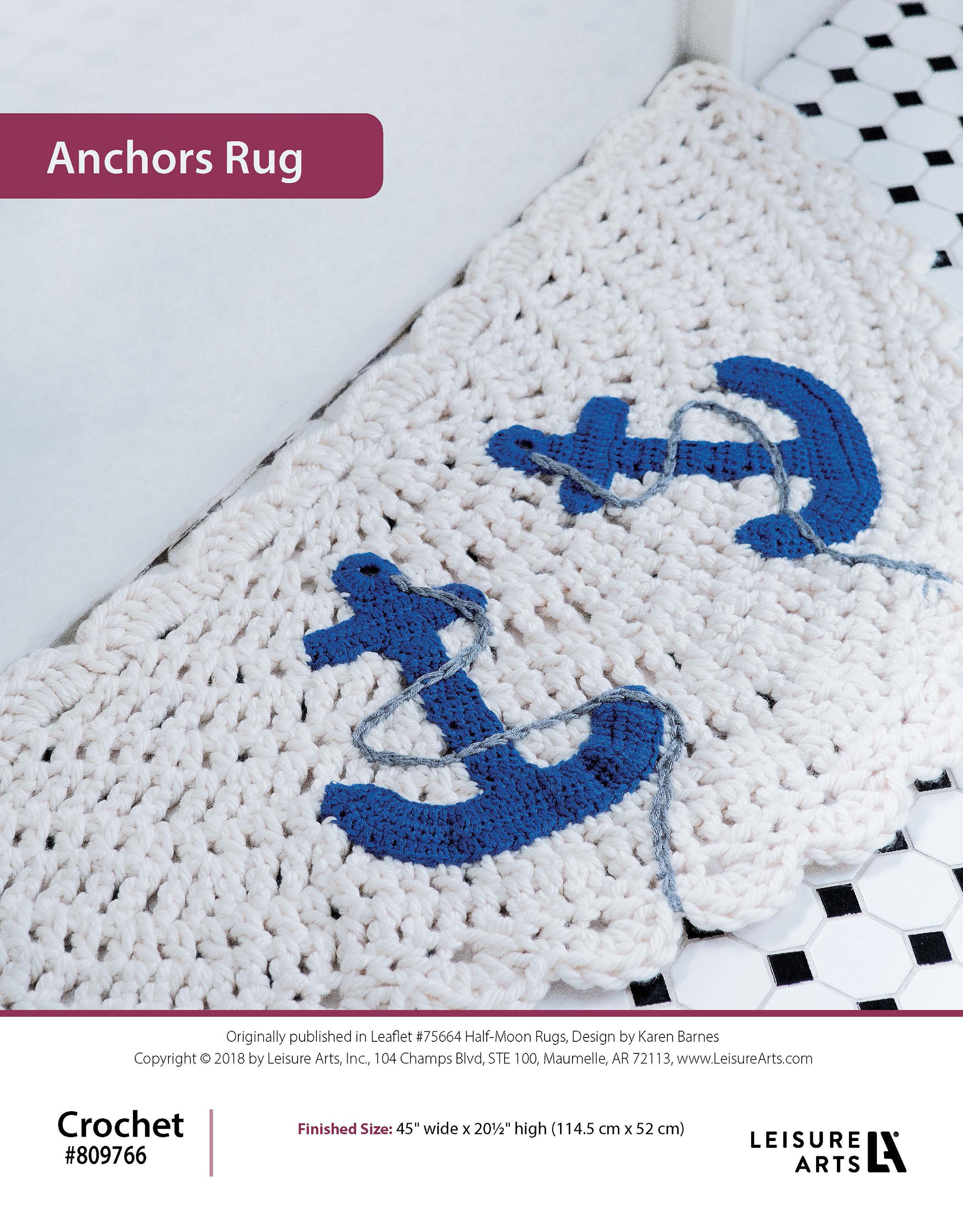 Leisure Arts Half Moon Rugs Anchors Crochet ePattern