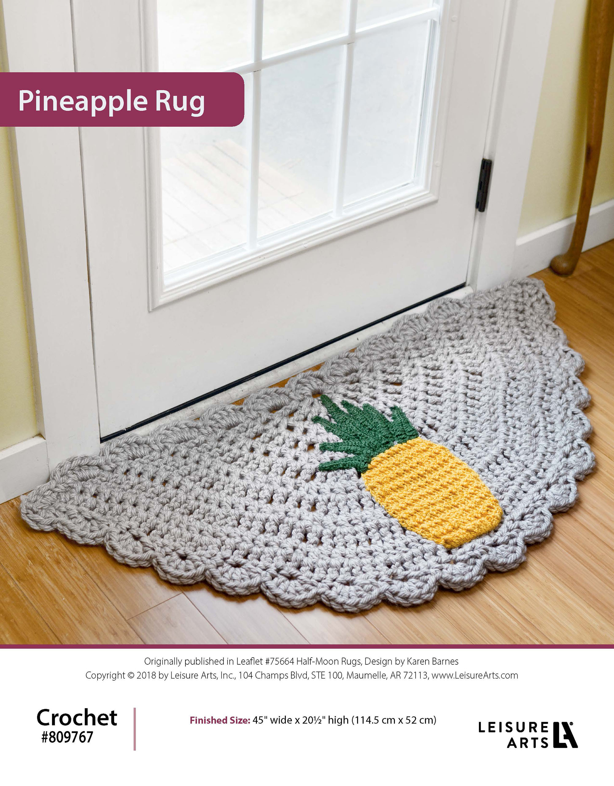 Leisure Arts Half Moon Rugs Pineapple Crochet ePattern