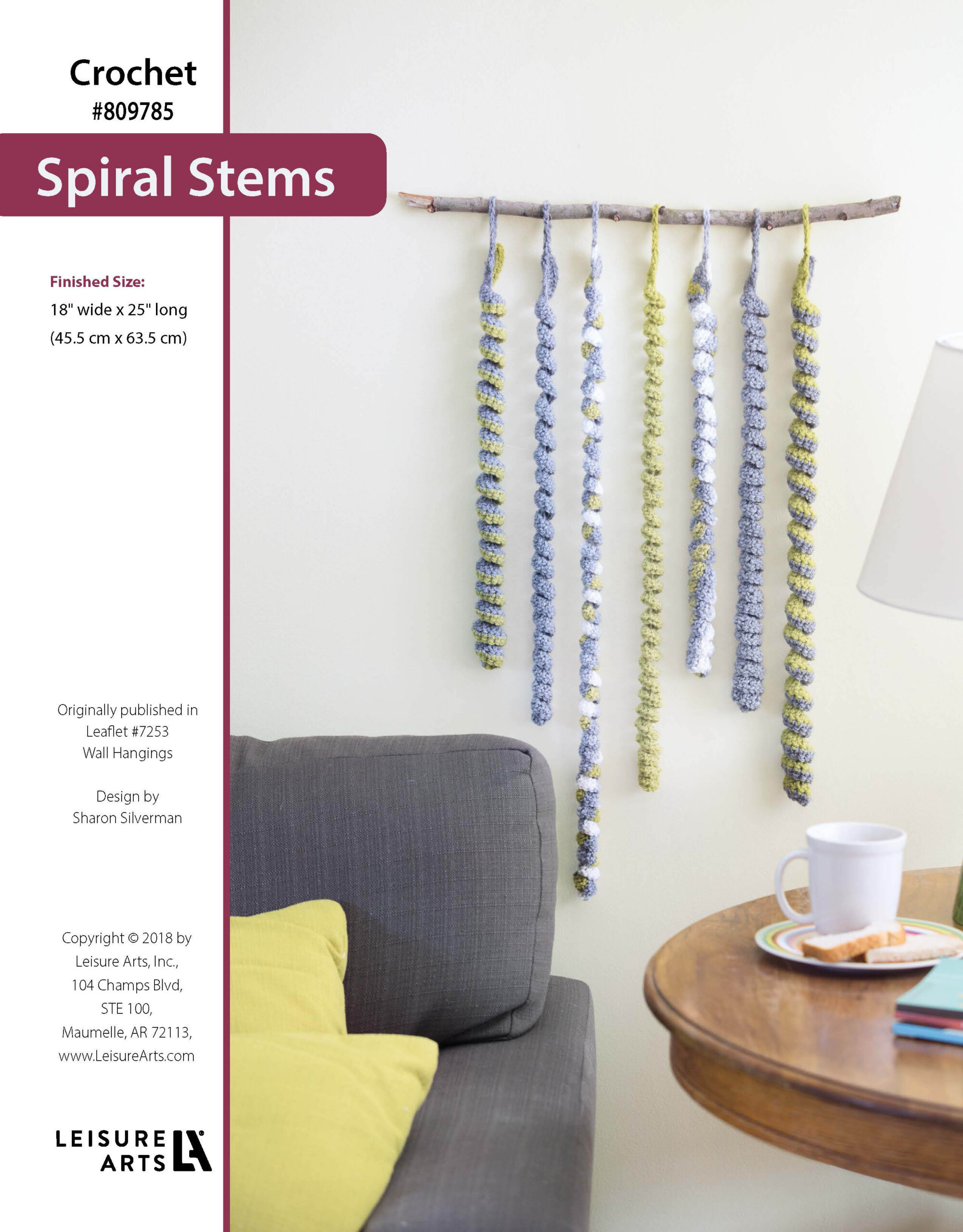 Leisure Arts Wall Hangings Spiral Stems Crochet ePattern