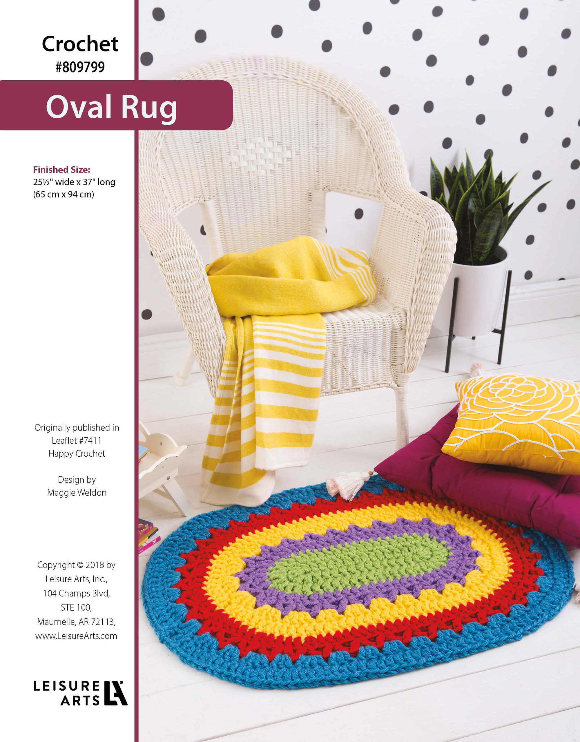 Leisure Arts Happy Crochet Oval Rug ePattern
