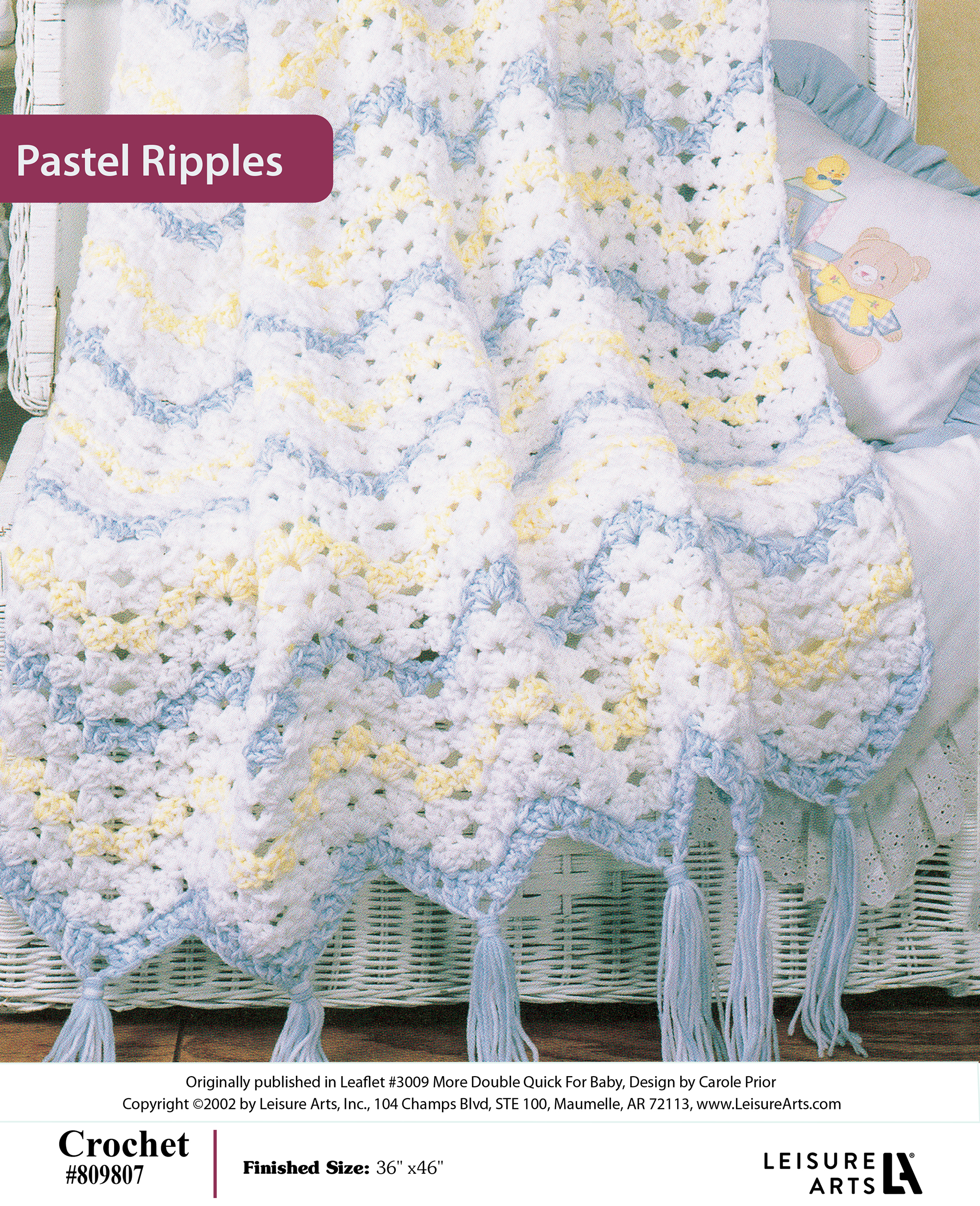 Leisure Arts ePattern Crochet Double Quick Afghan Pastel Ripple