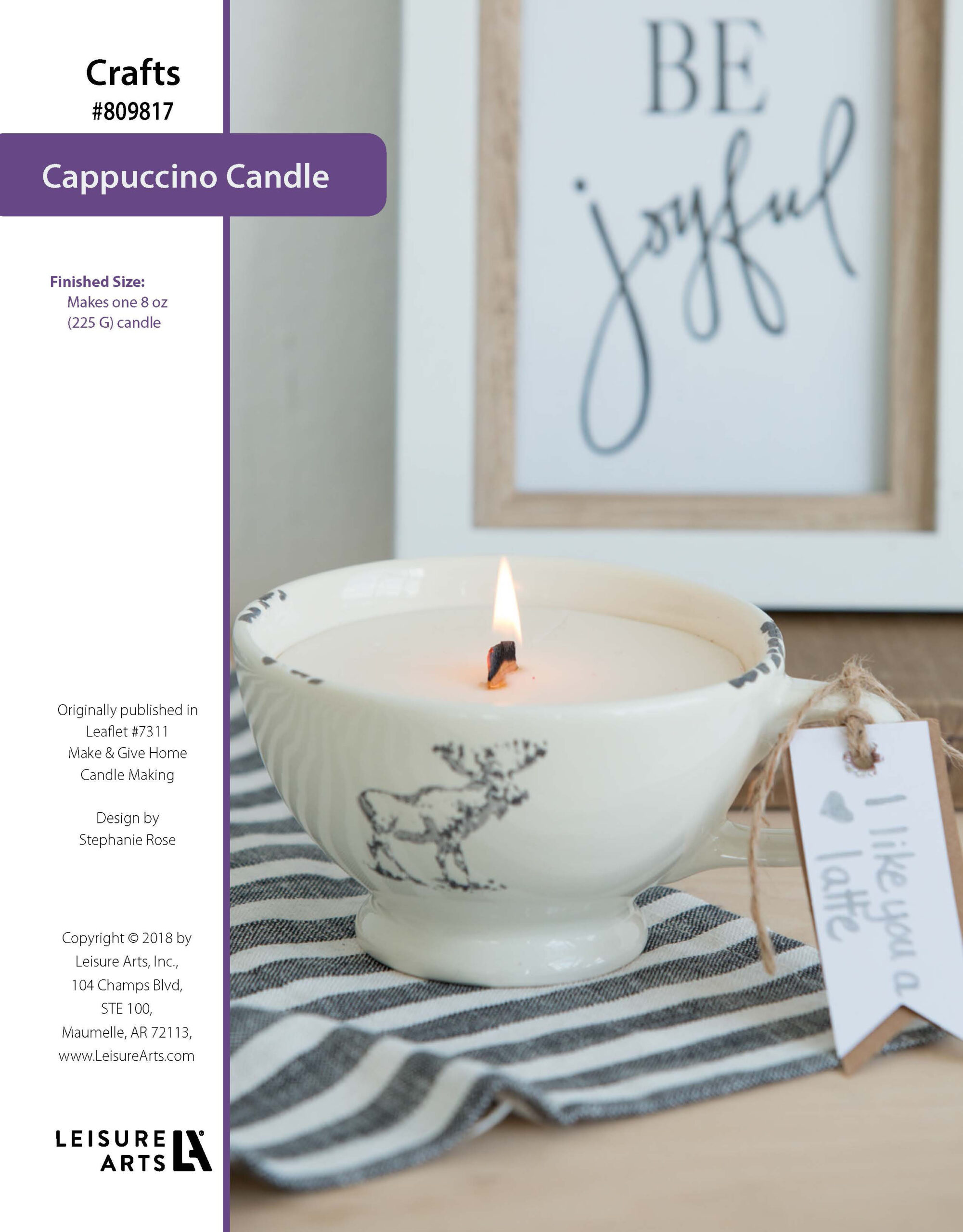 Leisure Arts Make Give Home Candle Making Cappuccino Candle ePattern