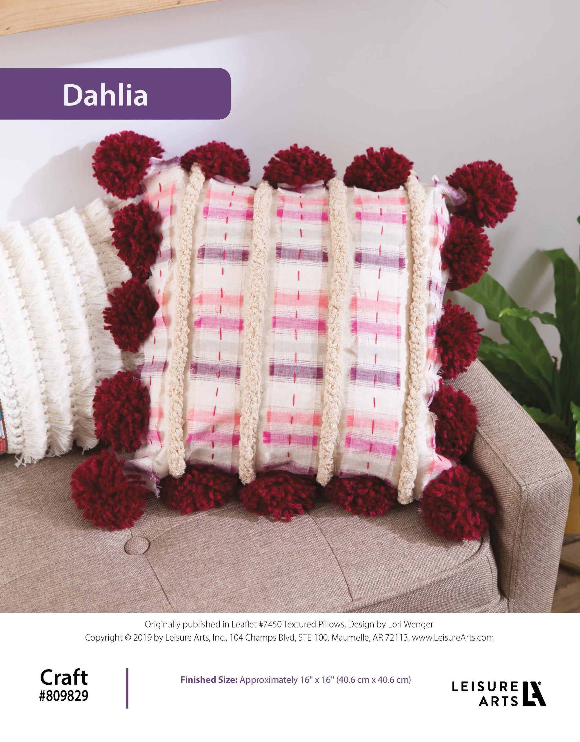 Leisure Arts DIY Textured Pillows Dahlia ePattern