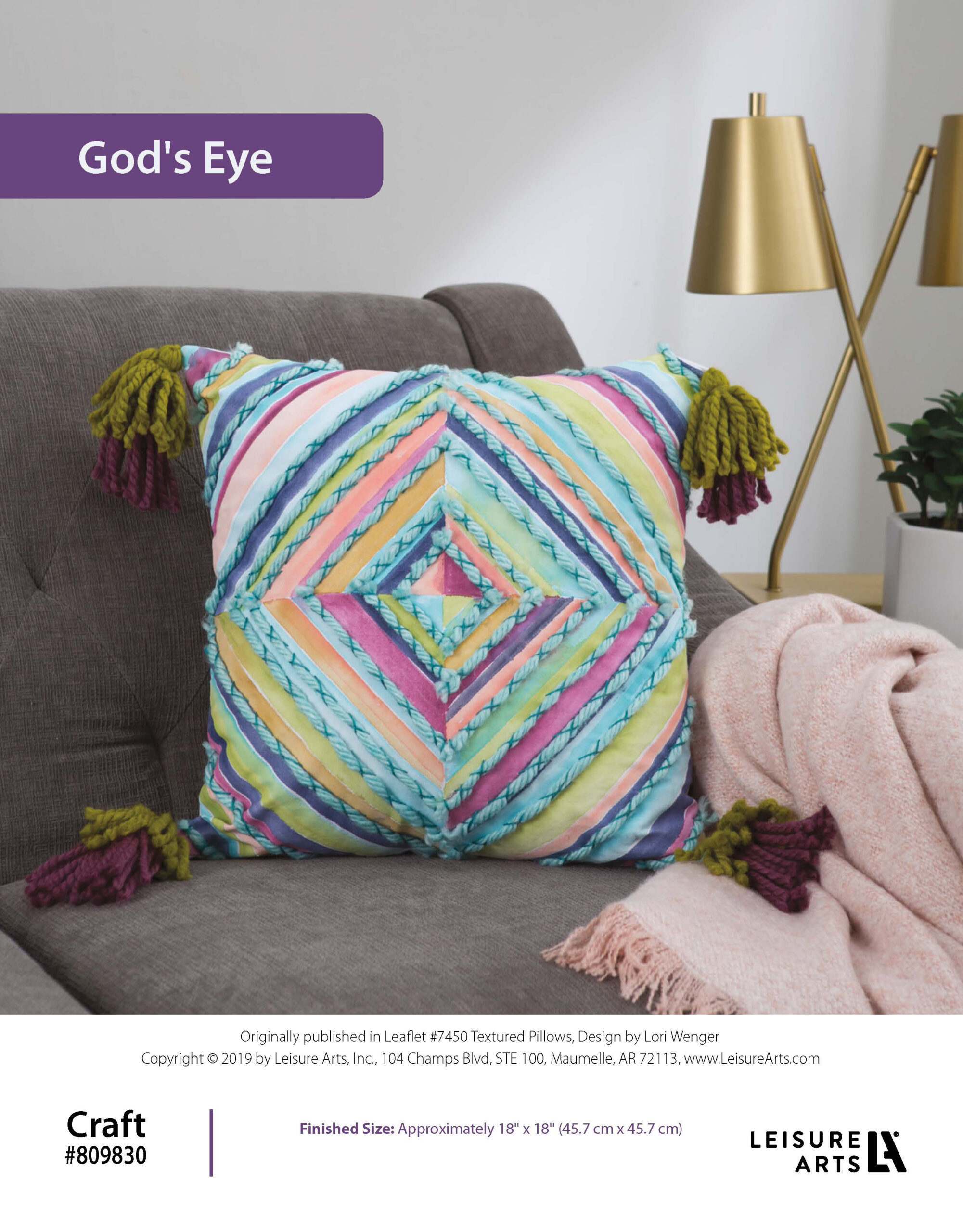 Leisure Arts DIY Textured Pillows Gods Eye ePattern
