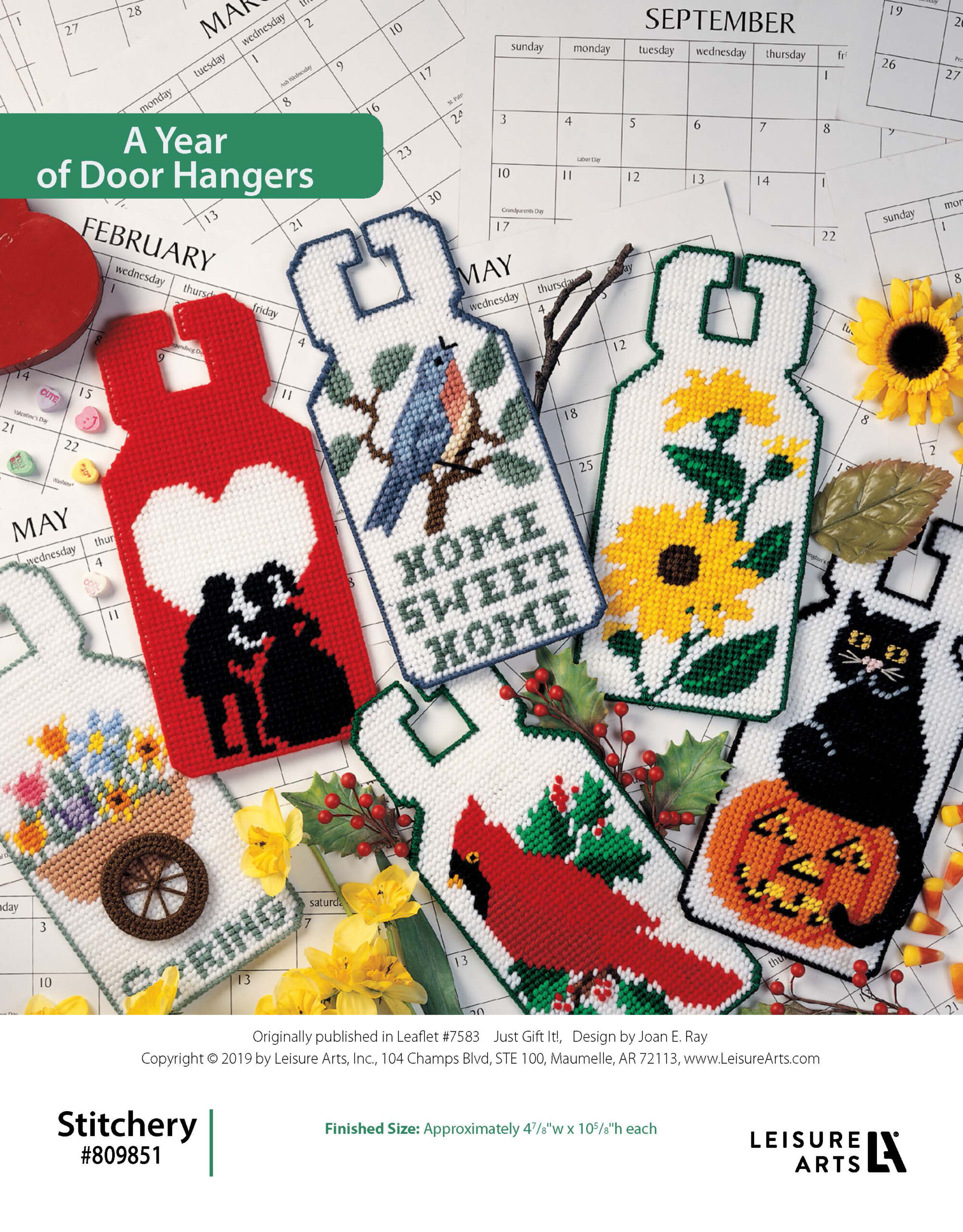 Leisure Arts Just Gift It A Year of Door Hangers Plastic Canvas ePattern